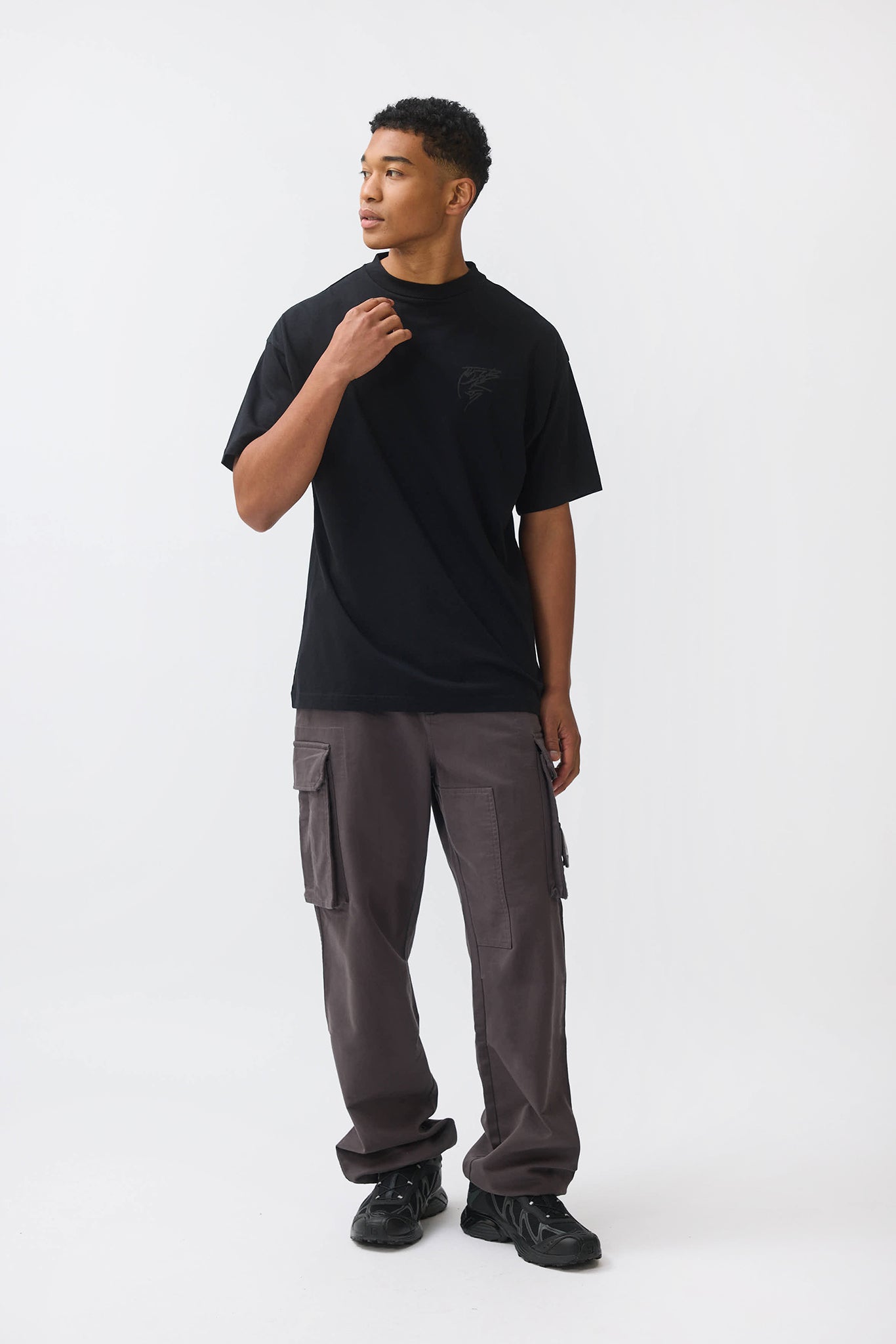 TGB x JK5 SHINE A LIGHT T-SHIRT - BLACK ON BLACK - THAT GORILLA BRAND