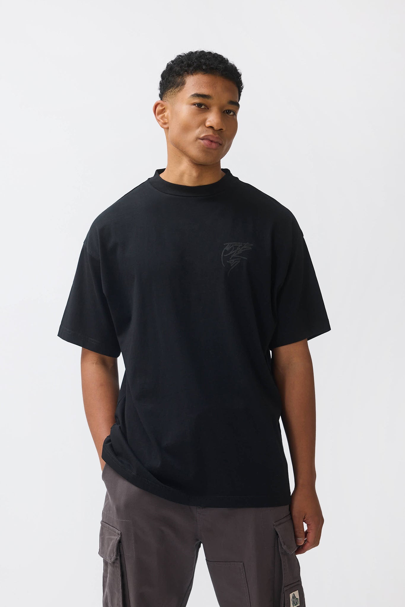 TGB x JK5 SHINE A LIGHT T-SHIRT - BLACK ON BLACK - THAT GORILLA BRAND