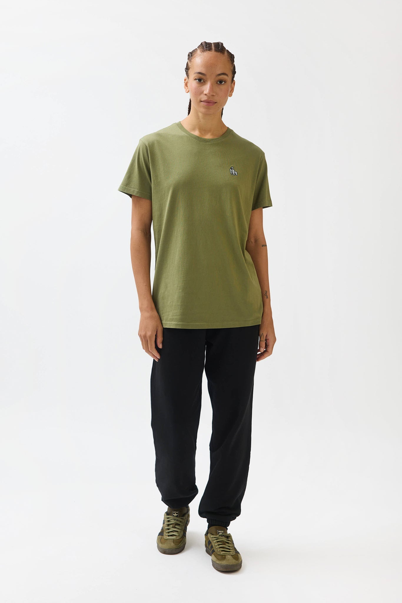 MINI EMBROIDERY T-SHIRT - OLIVE - THAT GORILLA BRAND