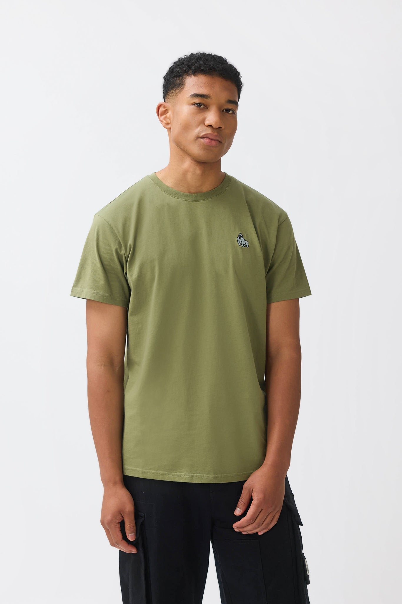 MINI EMBROIDERY T-SHIRT - OLIVE - THAT GORILLA BRAND