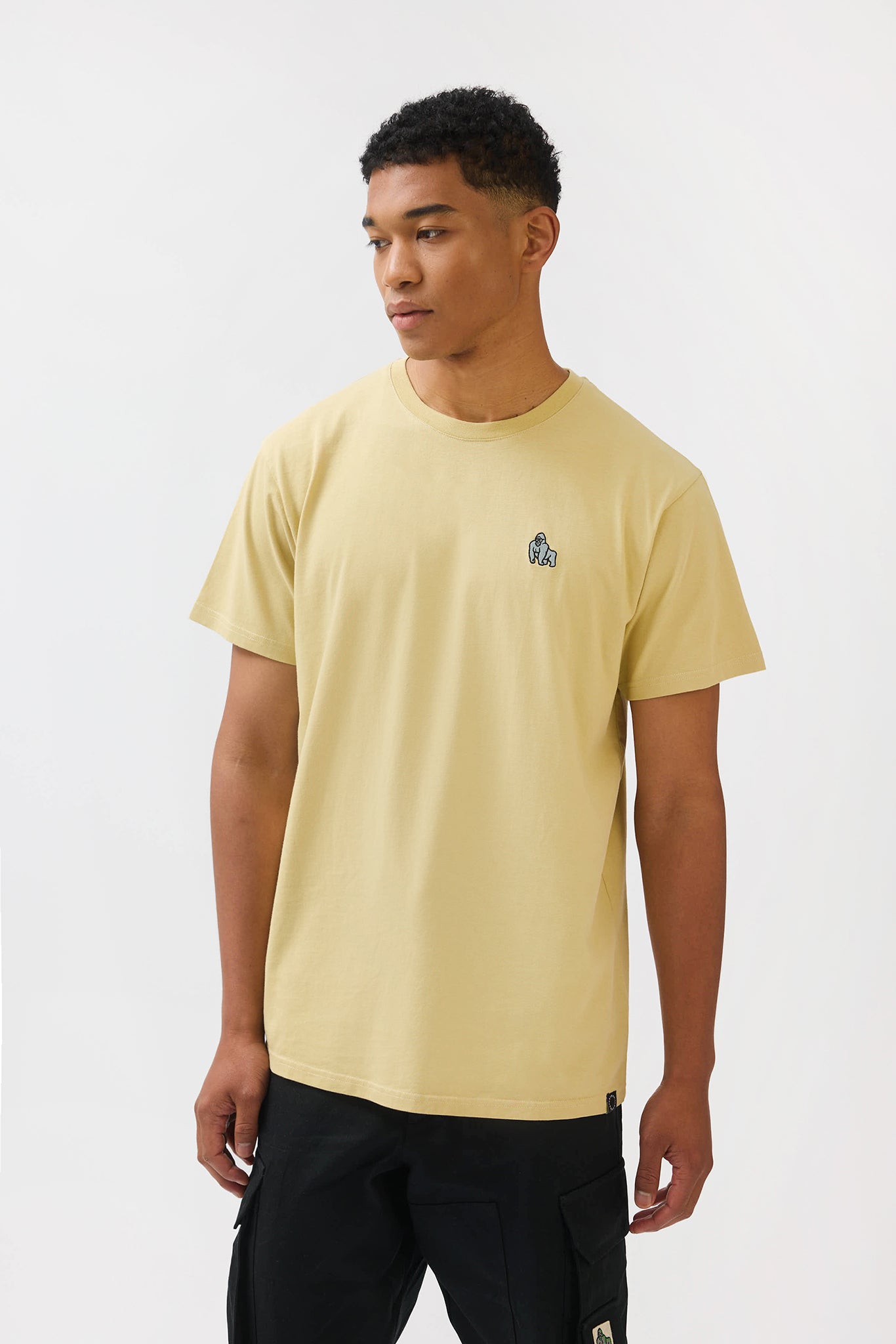MINI EMBROIDERY T-SHIRT - PALE OLIVE - THAT GORILLA BRAND