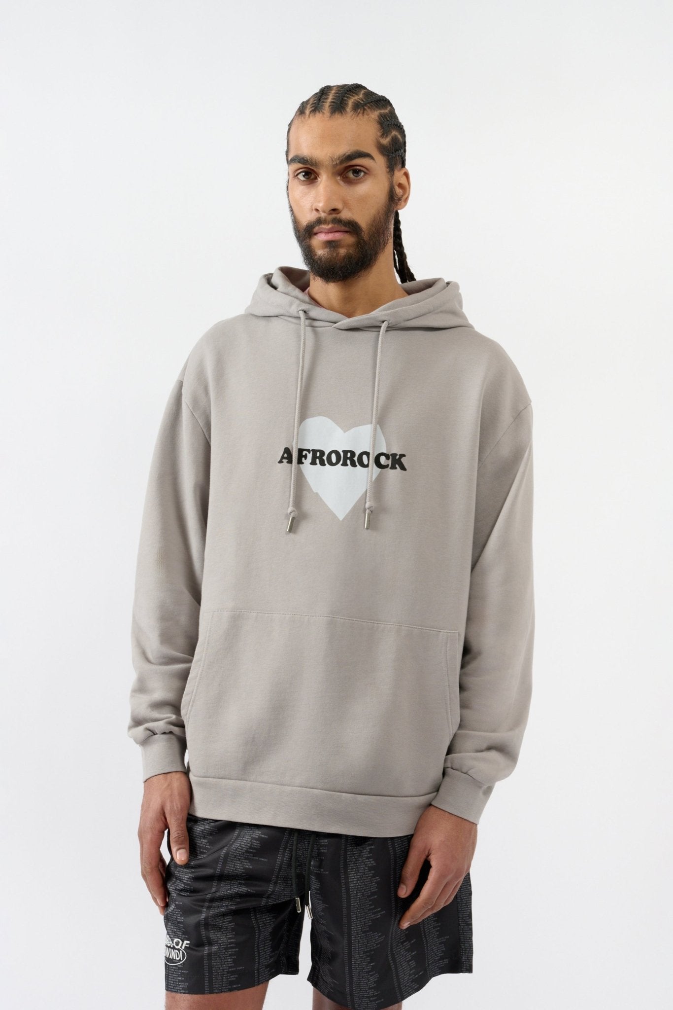 Afrorock Love Hoodie - Grey - THAT GORILLA BRAND