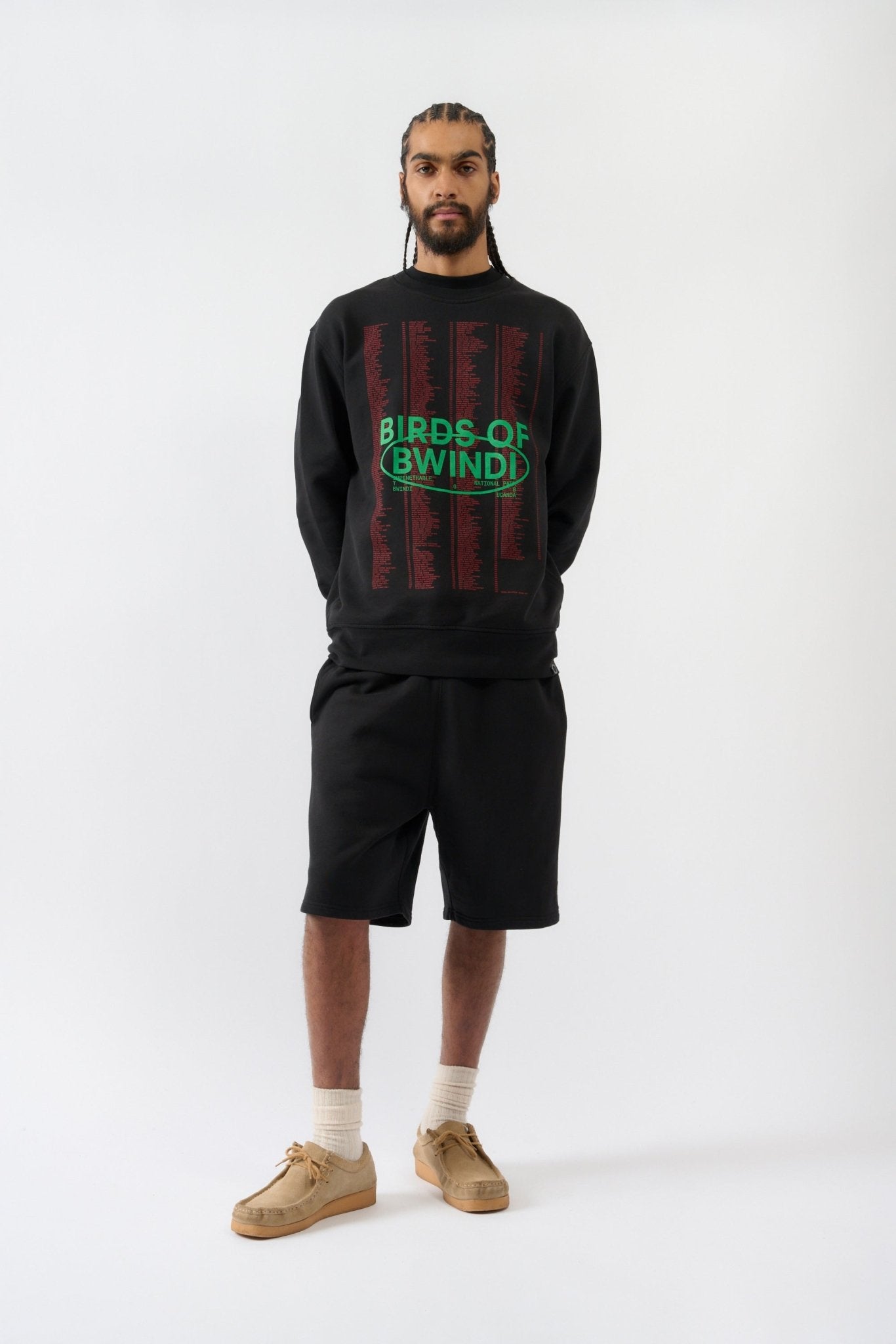 Birds of Bwindi Crewneck - Black - THAT GORILLA BRAND