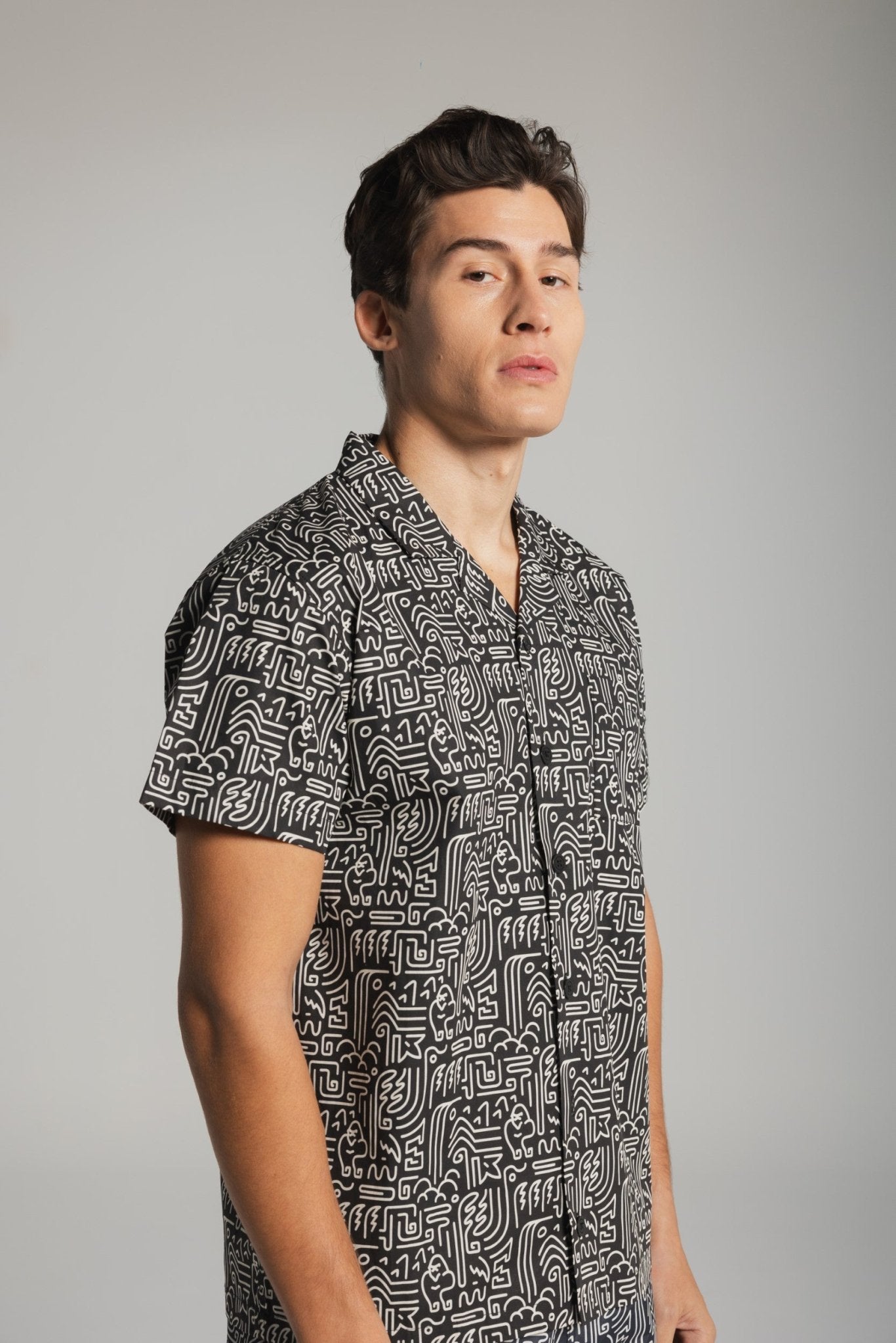 GORILLA WATERFALL JUNGLE SHIRT - AOP BLACK - THAT GORILLA BRAND