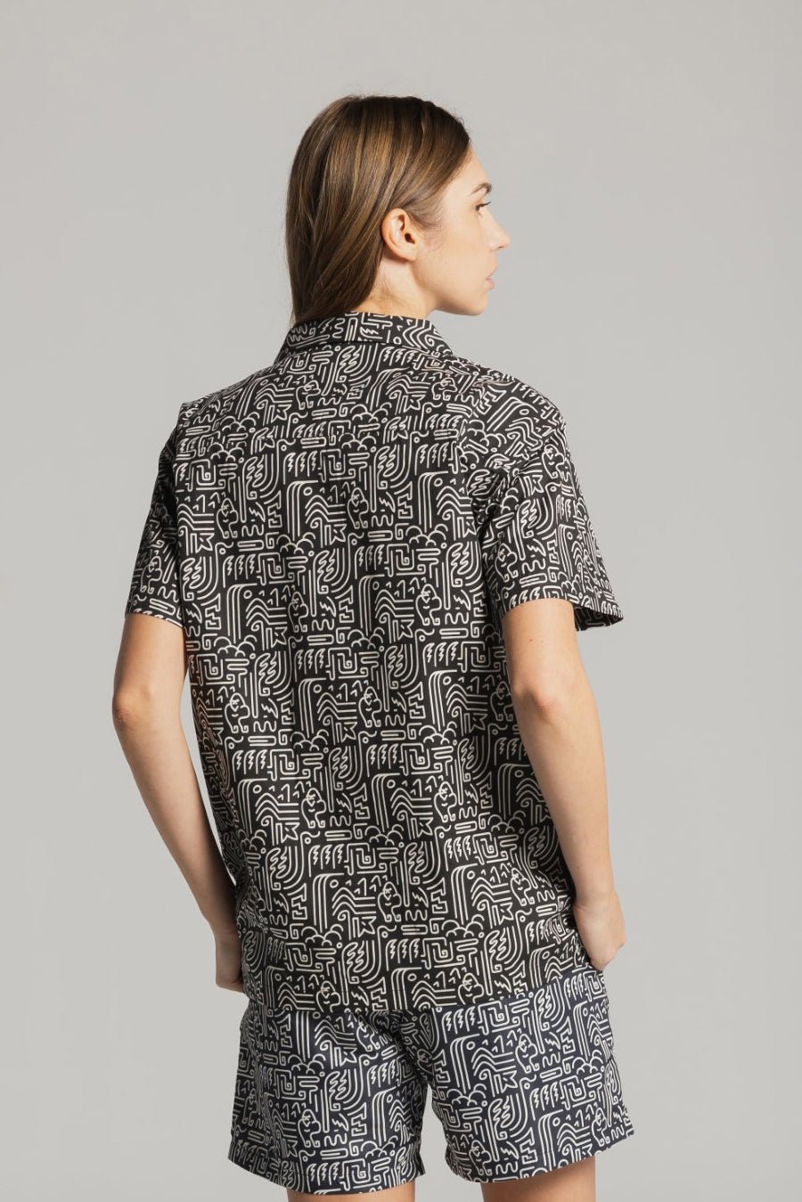 GORILLA WATERFALL JUNGLE SHIRT - AOP BLACK - THAT GORILLA BRAND