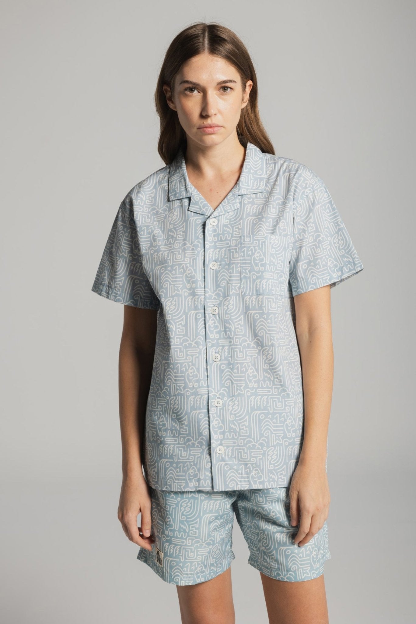 GORILLA WATERFALL JUNGLE SHIRT - AOP BLUE - THAT GORILLA BRAND