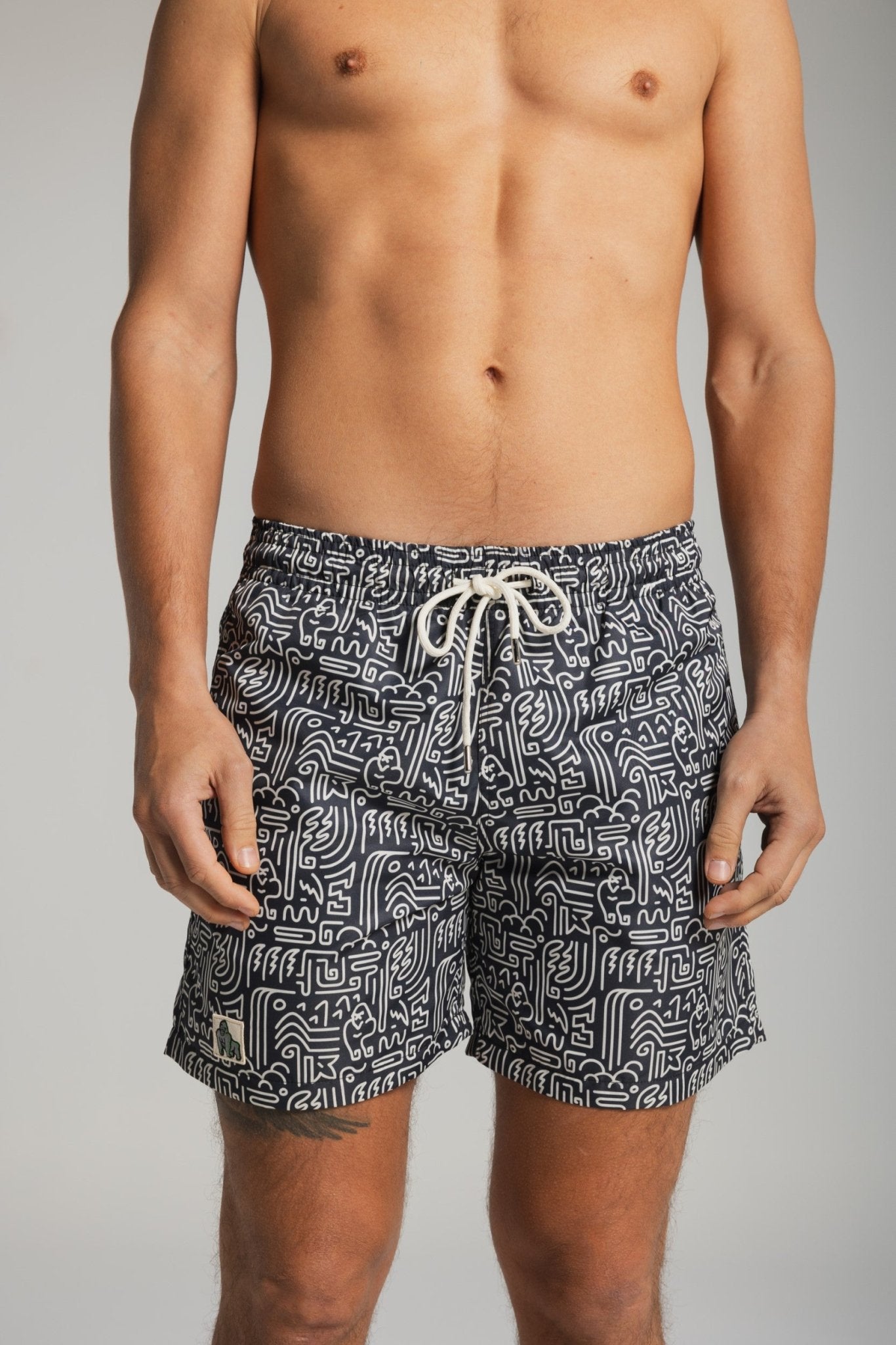 GORILLA WATERFALL TRUNKS - AOP BLACK - THAT GORILLA BRAND