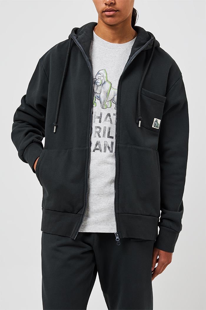 GORILLA ZIP HOODIE - BLACK - THAT GORILLA BRAND