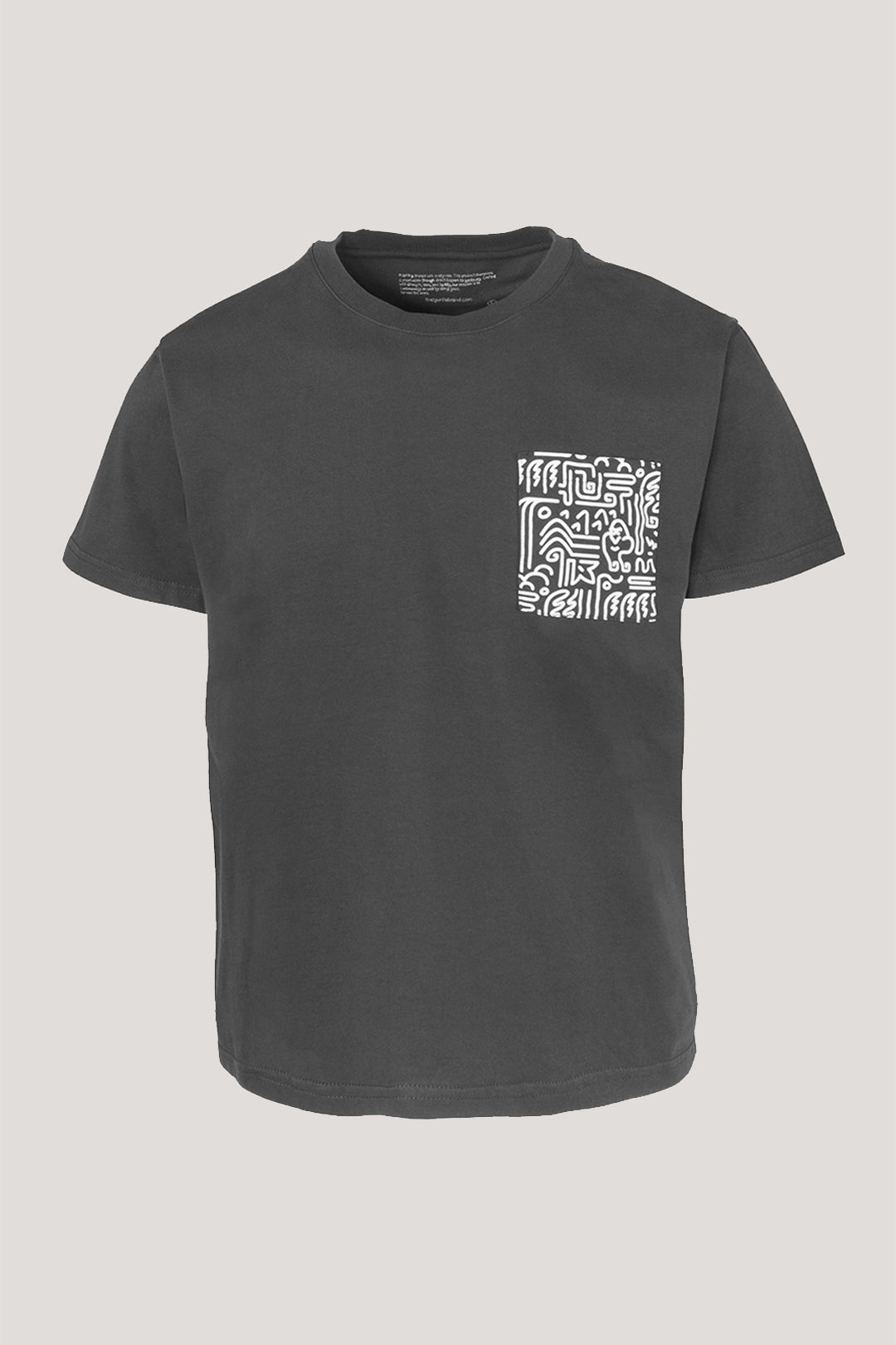 KIDS GORILLA WATERFALL POCKET T - CHARCOAL - THAT GORILLA BRAND