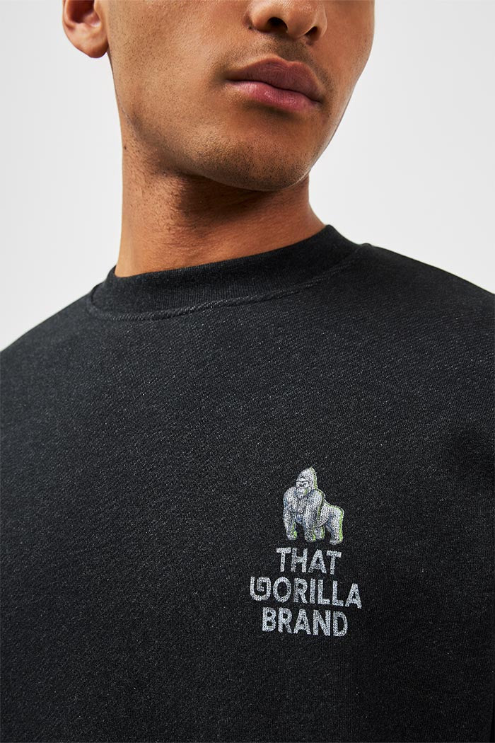 LOGO POCKET KANGA SWEATSHIRT - BLACK - THAT GORILLA BRAND