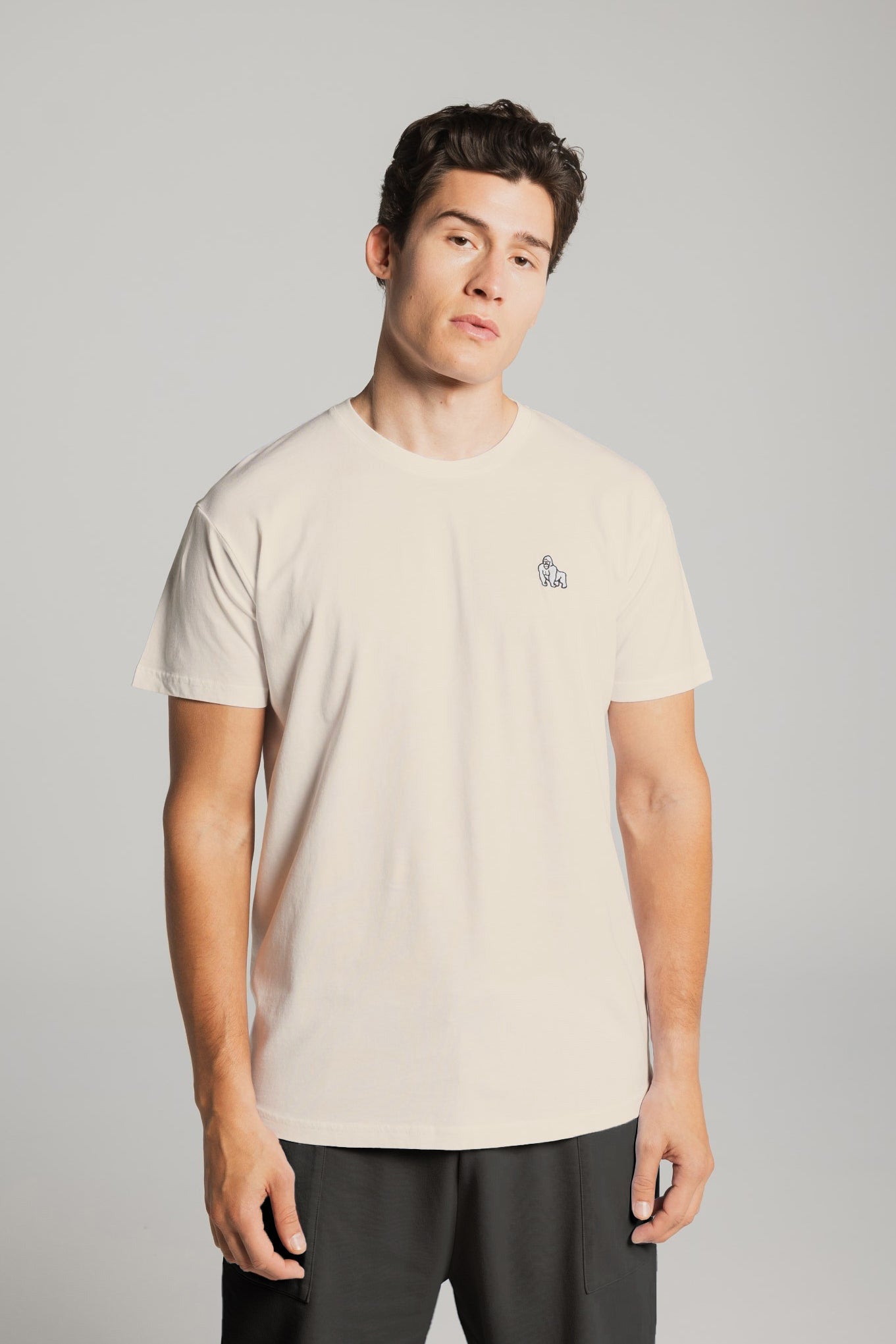 MINI EMBROIDERY T - TOFU/WHITE - THAT GORILLA BRAND