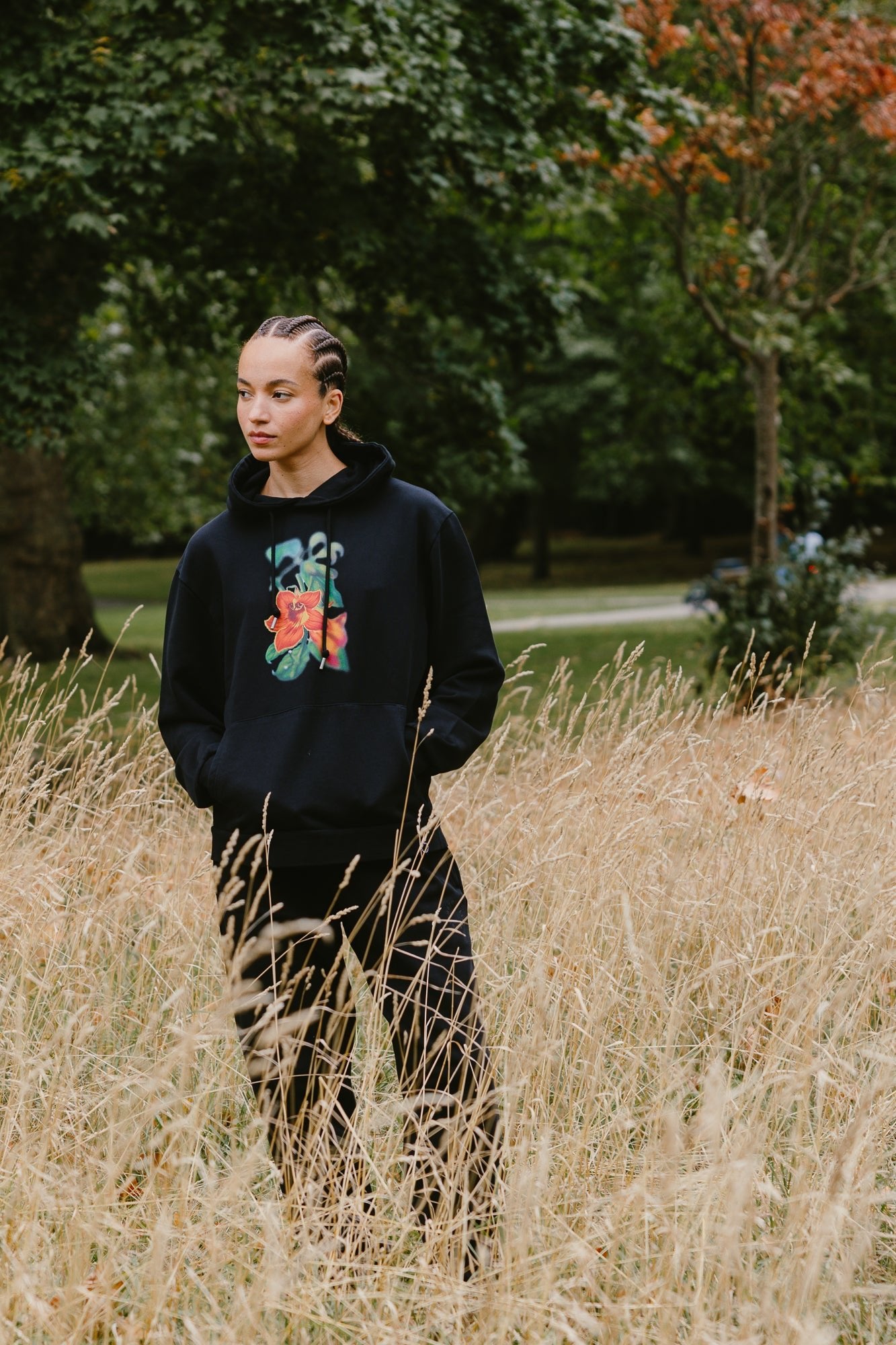NANDI FLAME HOODIE - BLACK - THAT GORILLA BRAND