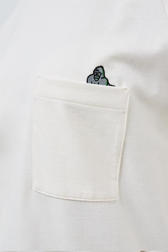 RAGLAN LONG SLEEVE POCKET T - DUST WHITE - THAT GORILLA BRAND