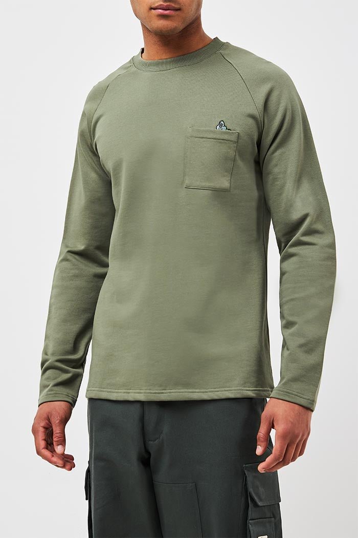 RAGLAN LONG SLEEVE POCKET T - ROCK - THAT GORILLA BRAND