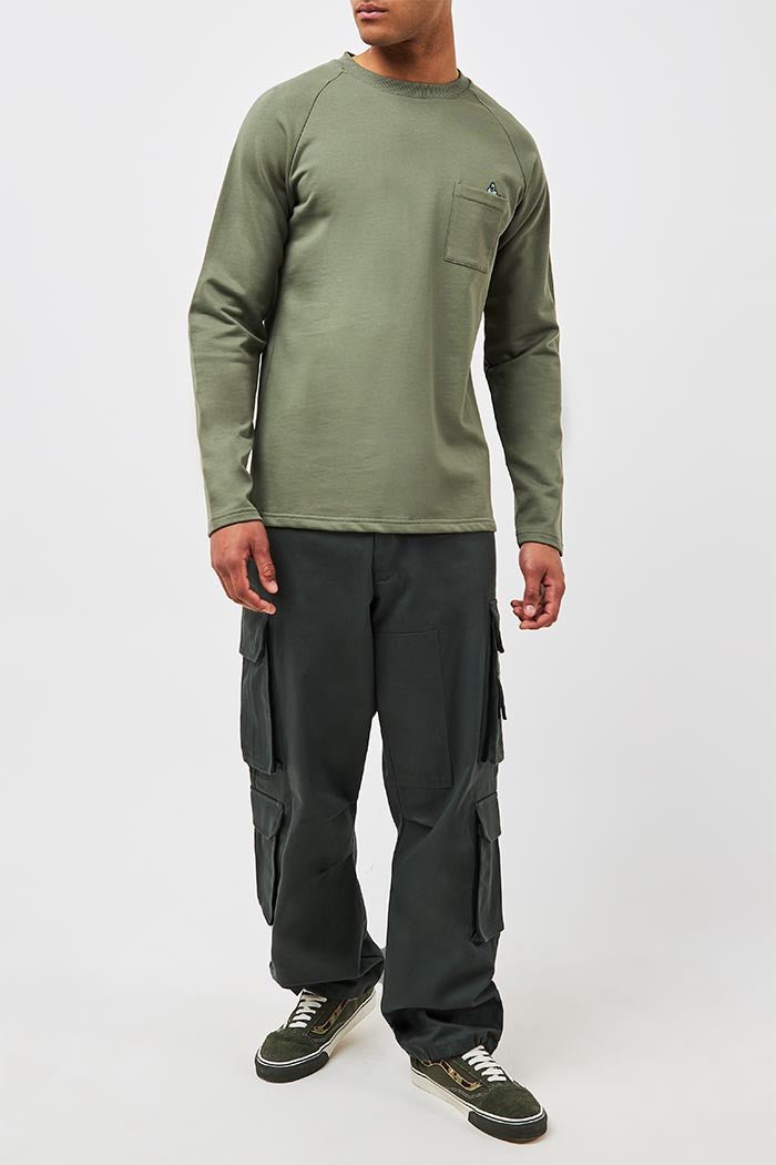 RAGLAN LONG SLEEVE POCKET T - ROCK - THAT GORILLA BRAND