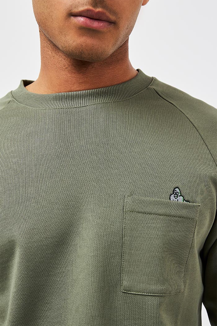 RAGLAN LONG SLEEVE POCKET T - ROCK - THAT GORILLA BRAND