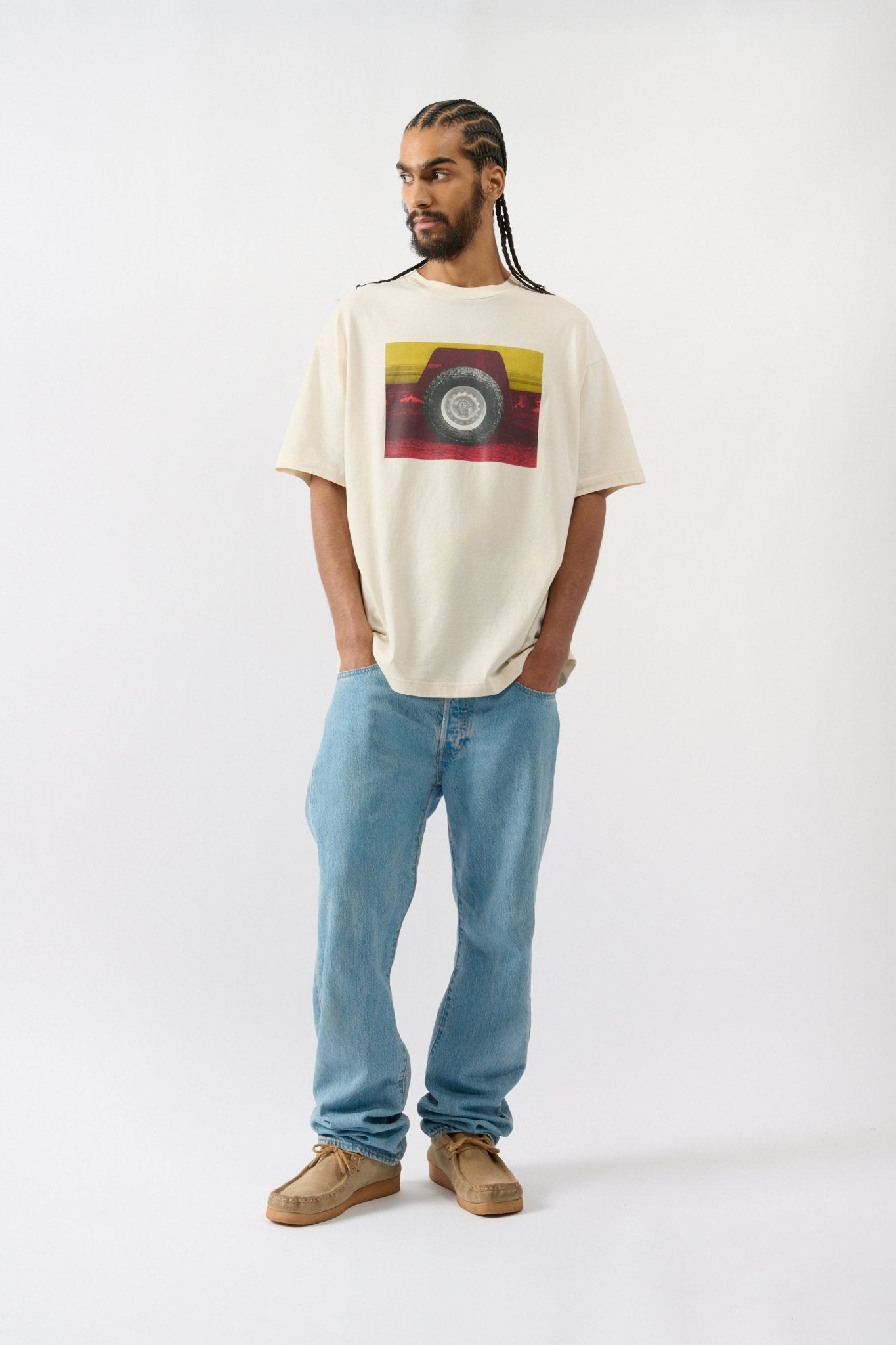 Safari Wheel T-shirt - White - THAT GORILLA BRAND