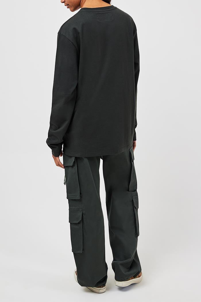 SET IN LONG SLEEVE POCKET T - BLACK - THAT GORILLA BRAND