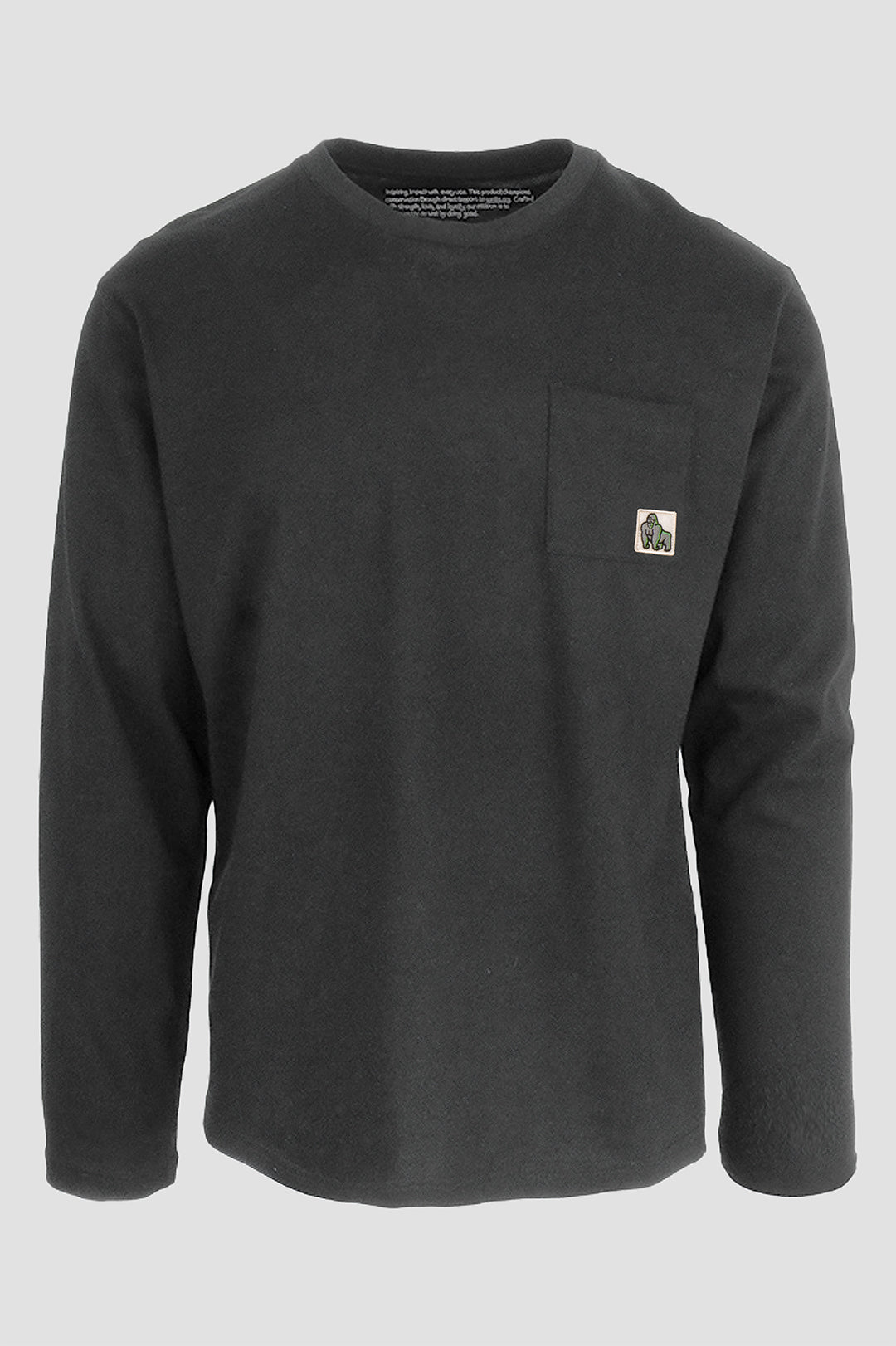 SET IN LONG SLEEVE POCKET T - BLACK - THAT GORILLA BRAND