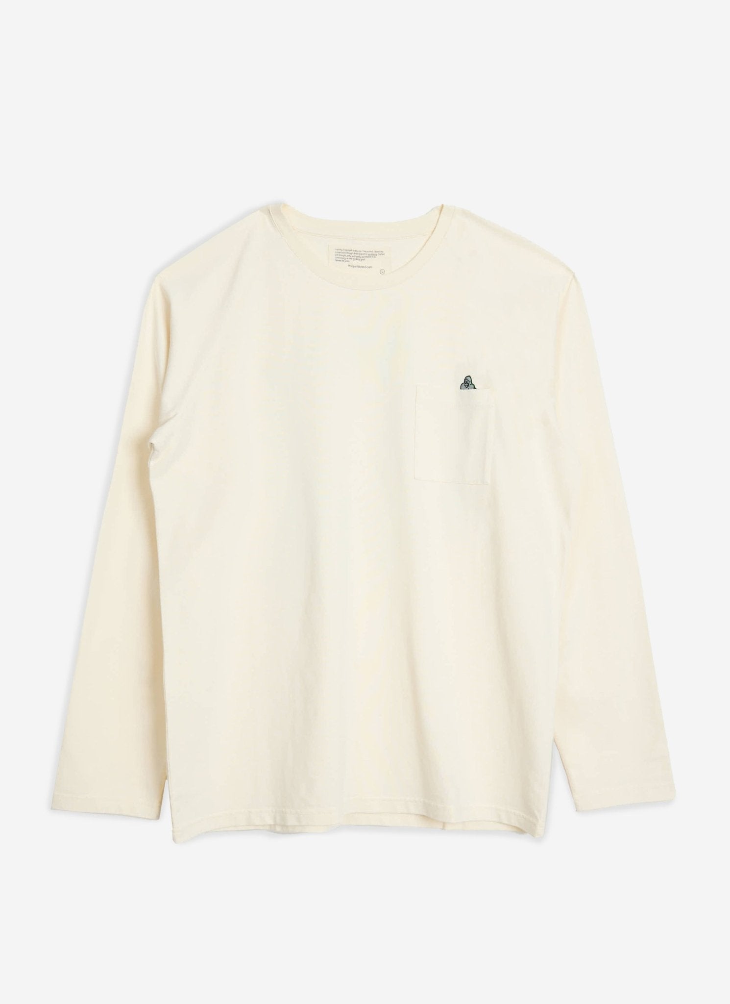 TGB x JAMES GOLDCROWN RAGLAN LONG SLEEVE POCKET T - SHIRT - DUST WHITE - THAT GORILLA BRAND