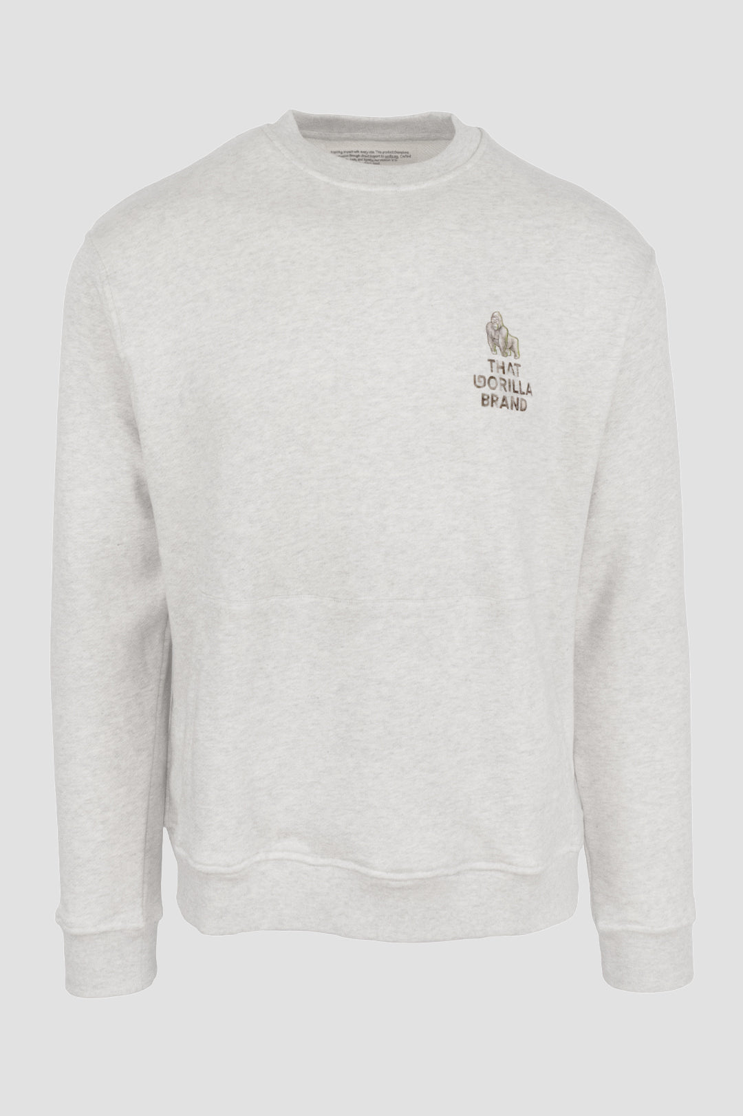 WATERCOLOUR LOGO POCKET KANGA SWEATSHIRT - OAT - THAT GORILLA BRAND