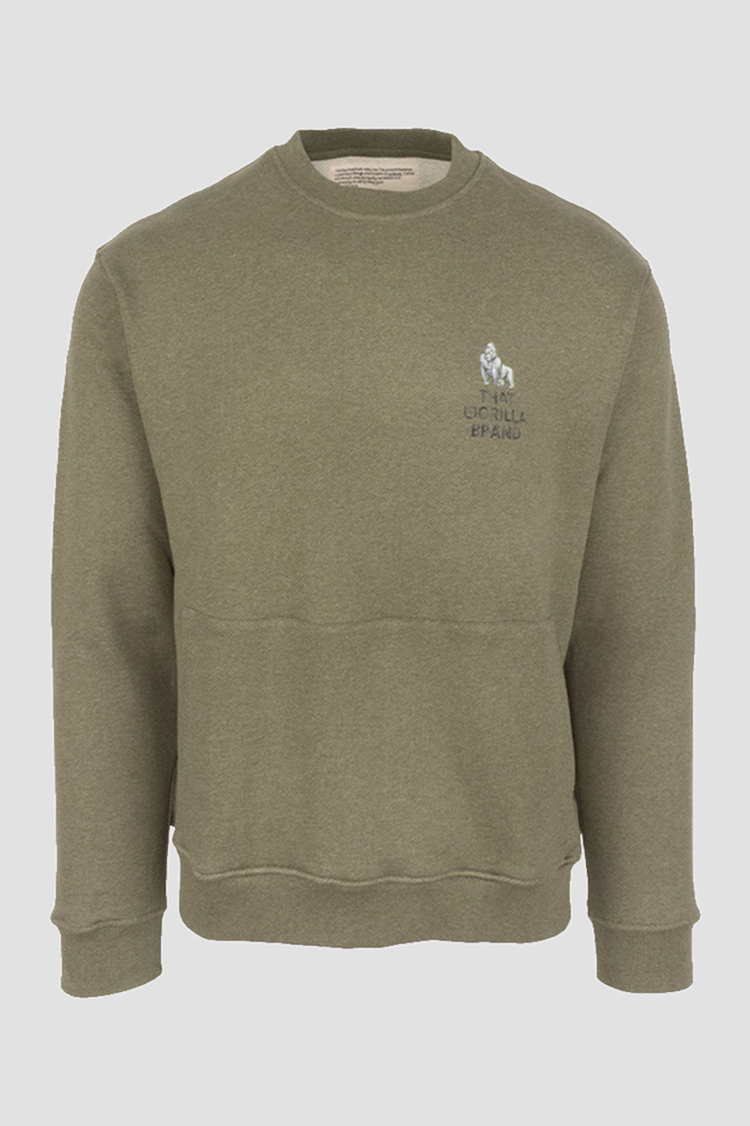 WATERCOLOUR LOGO POCKET KANGA SWEATSHIRT - ROCK - THAT GORILLA BRAND