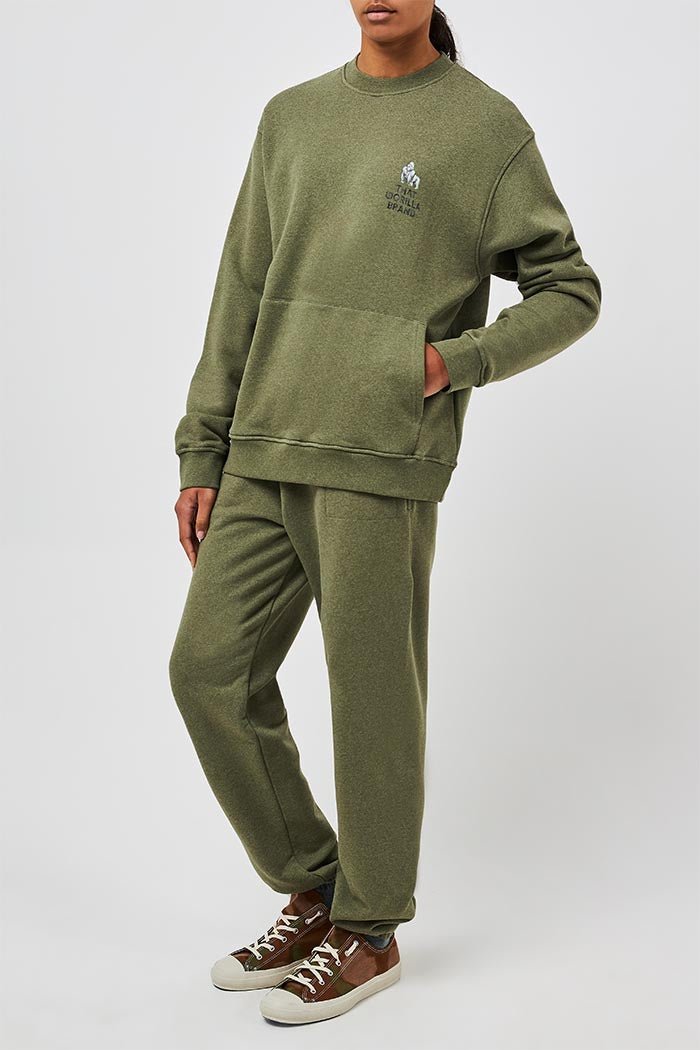 WATERCOLOUR LOGO POCKET KANGA SWEATSHIRT - ROCK - THAT GORILLA BRAND