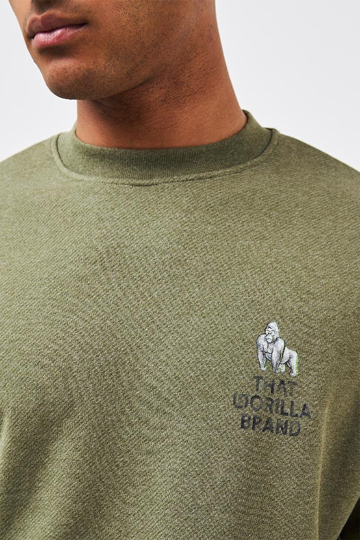 WATERCOLOUR LOGO POCKET KANGA SWEATSHIRT - ROCK - THAT GORILLA BRAND