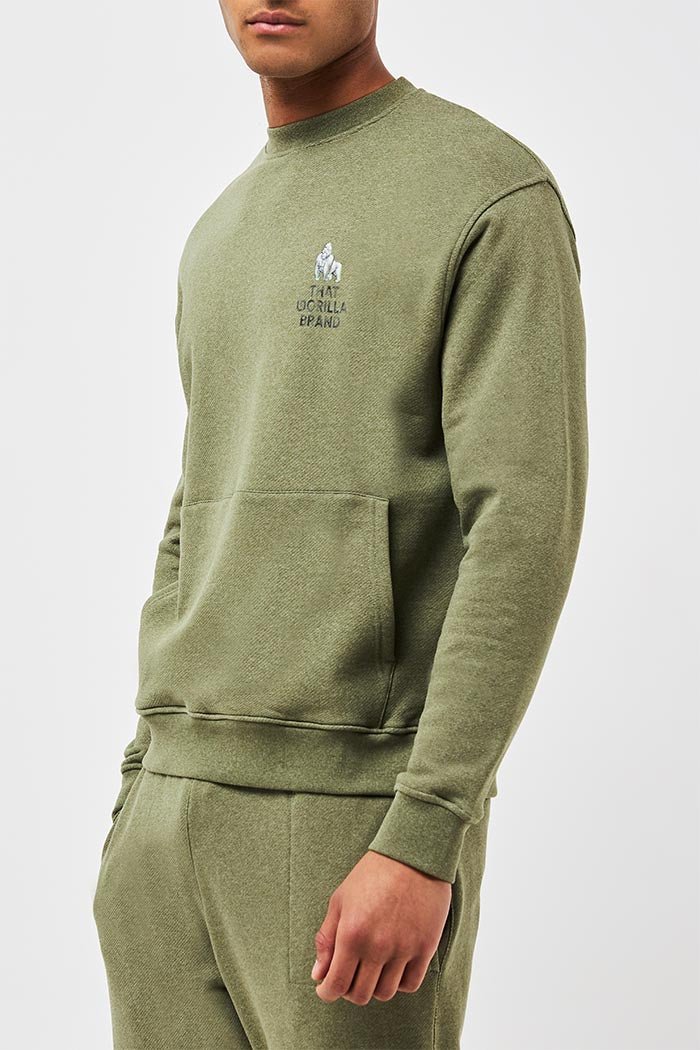 WATERCOLOUR LOGO POCKET KANGA SWEATSHIRT - ROCK - THAT GORILLA BRAND