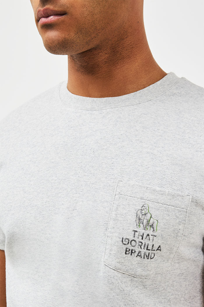 WATERCOLOUR LOGO POCKET T - OAT - THAT GORILLA BRAND