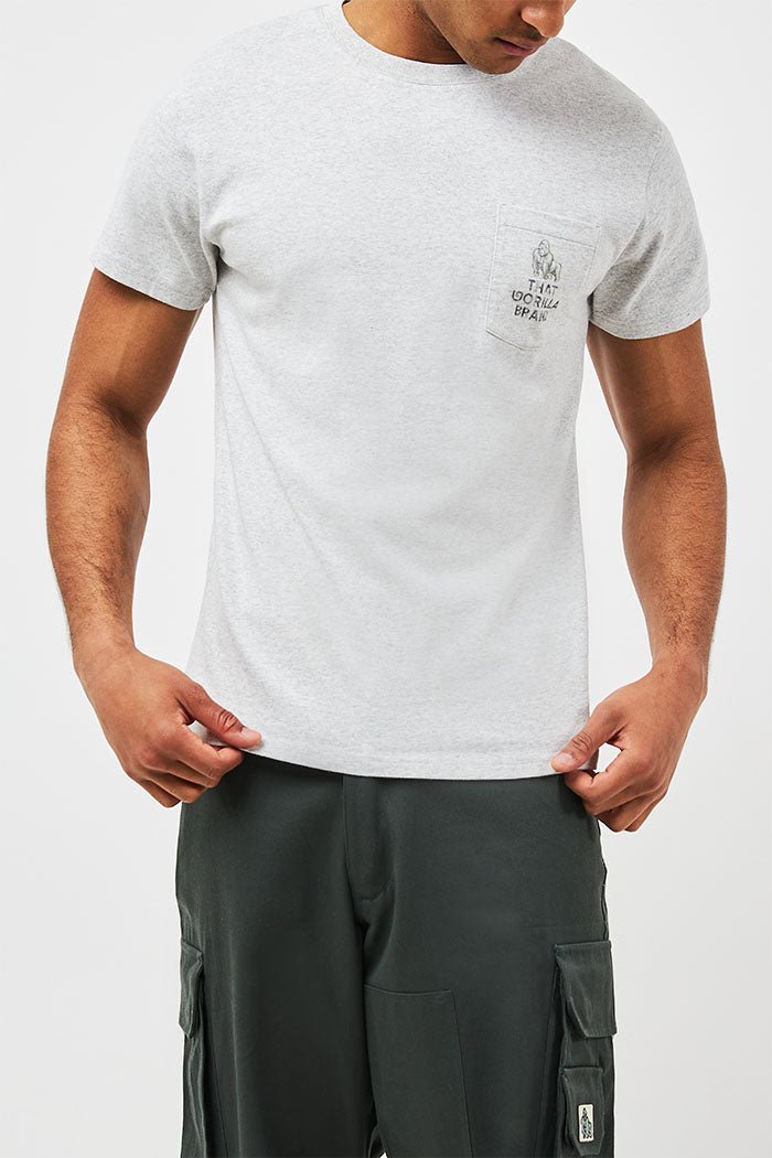 WATERCOLOUR LOGO POCKET T - OAT - THAT GORILLA BRAND
