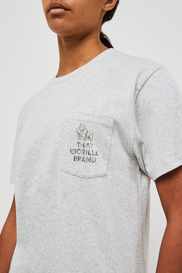 WATERCOLOUR LOGO POCKET T - OAT - THAT GORILLA BRAND