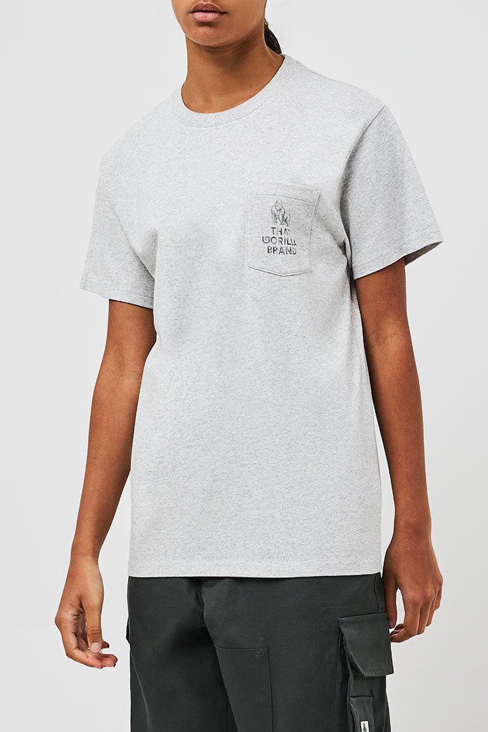 WATERCOLOUR LOGO POCKET T - OAT - THAT GORILLA BRAND