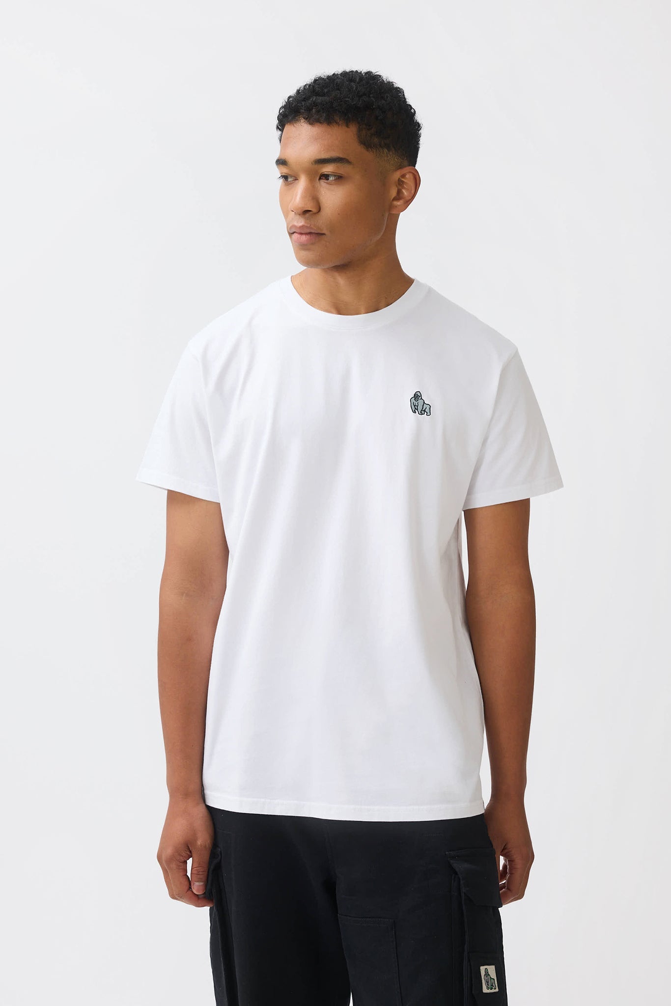 MINI EMBROIDERY T-SHIRT - WHITE - THAT GORILLA BRAND
