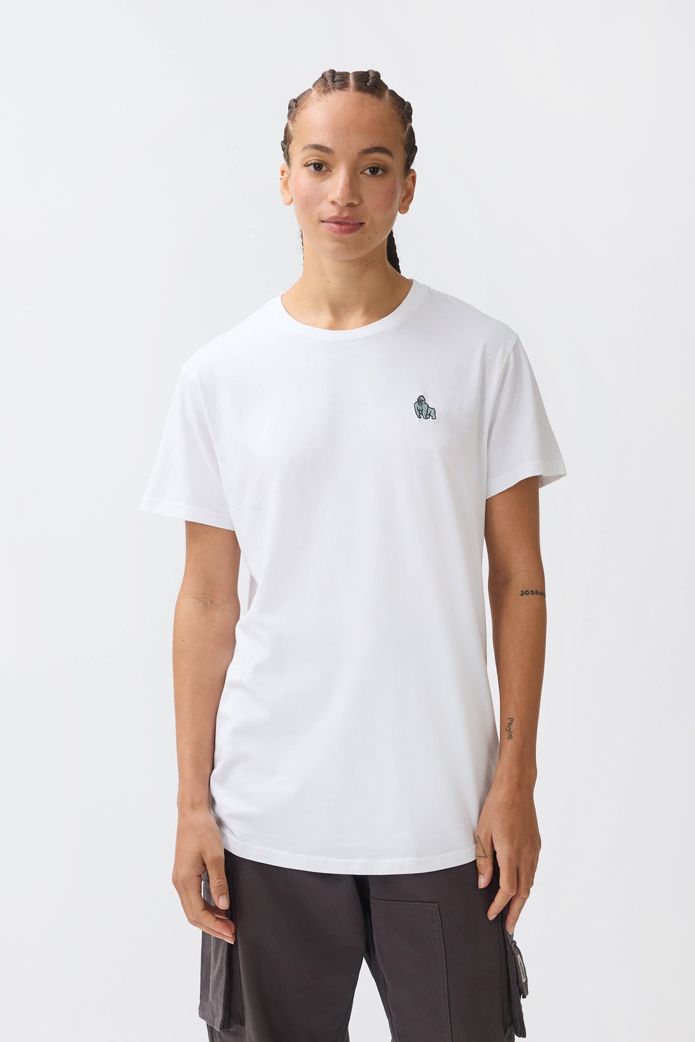 MINI EMBROIDERY T-SHIRT - WHITE - THAT GORILLA BRAND