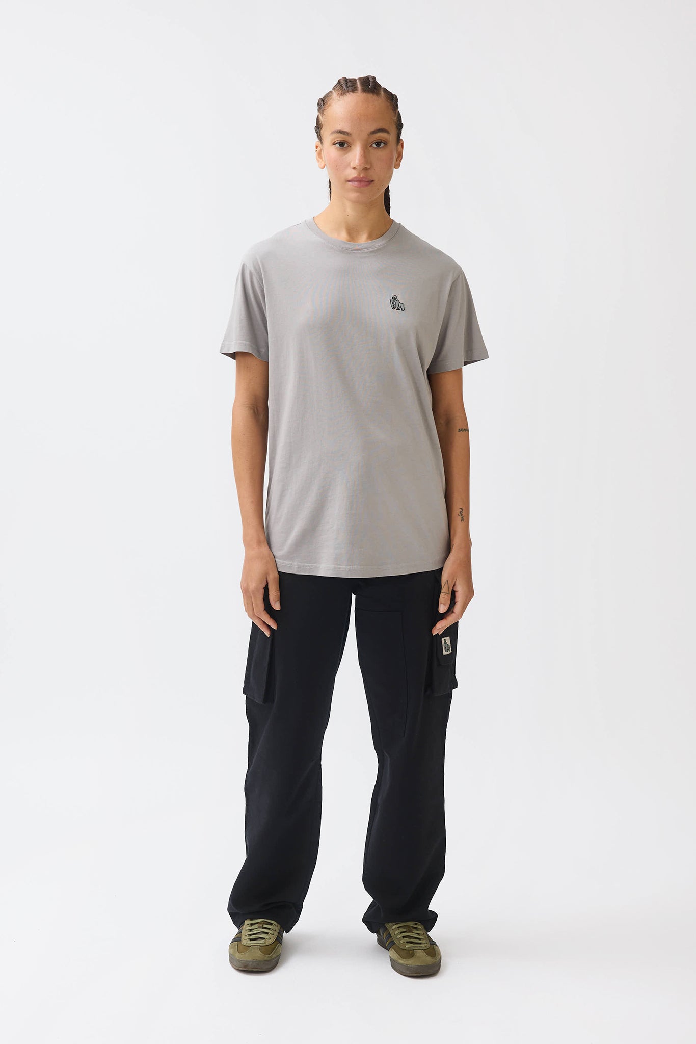 MINI EMBROIDERY T - SHIRT - GREY - THAT GORILLA BRAND