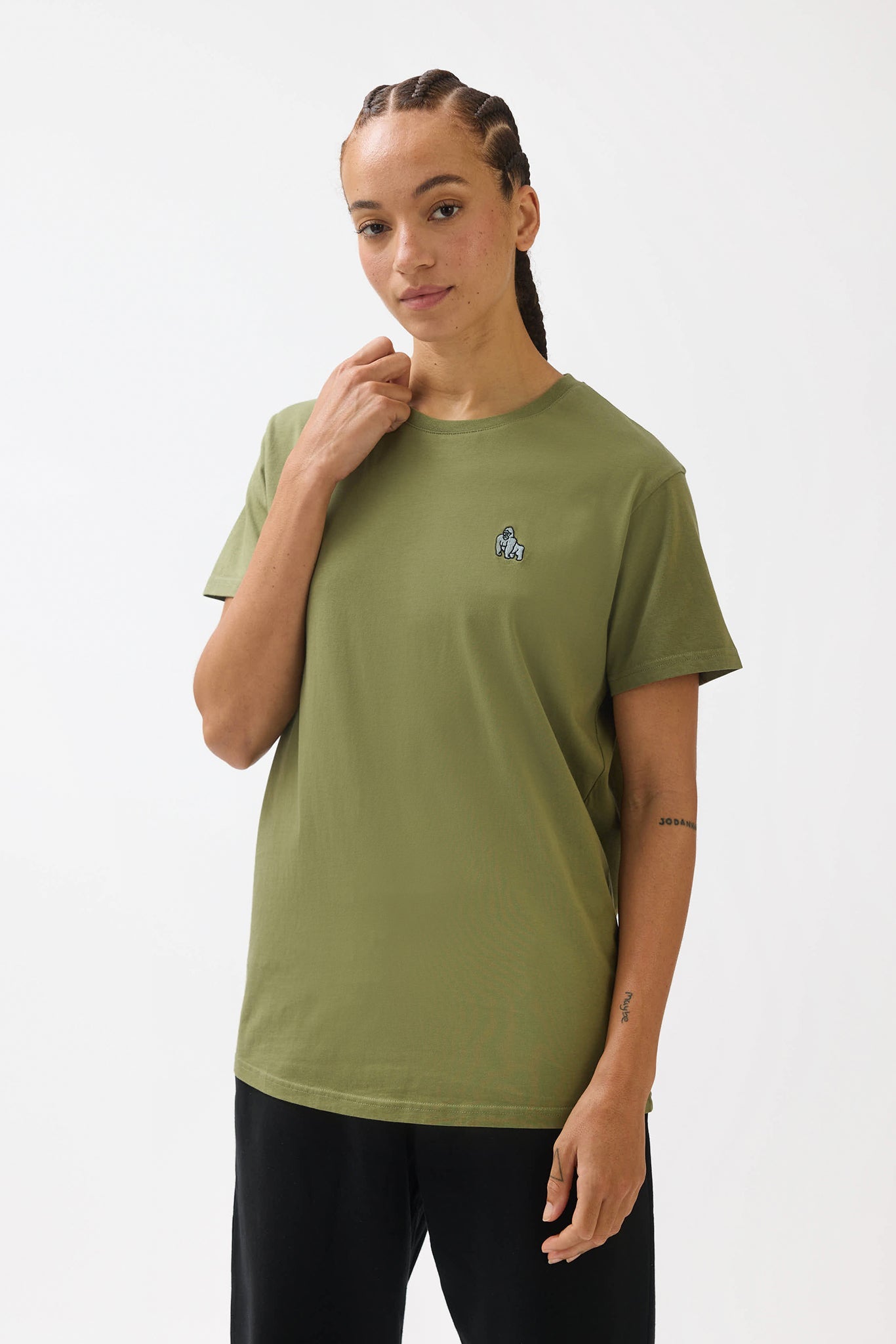 MINI EMBROIDERY T-SHIRT - OLIVE - THAT GORILLA BRAND