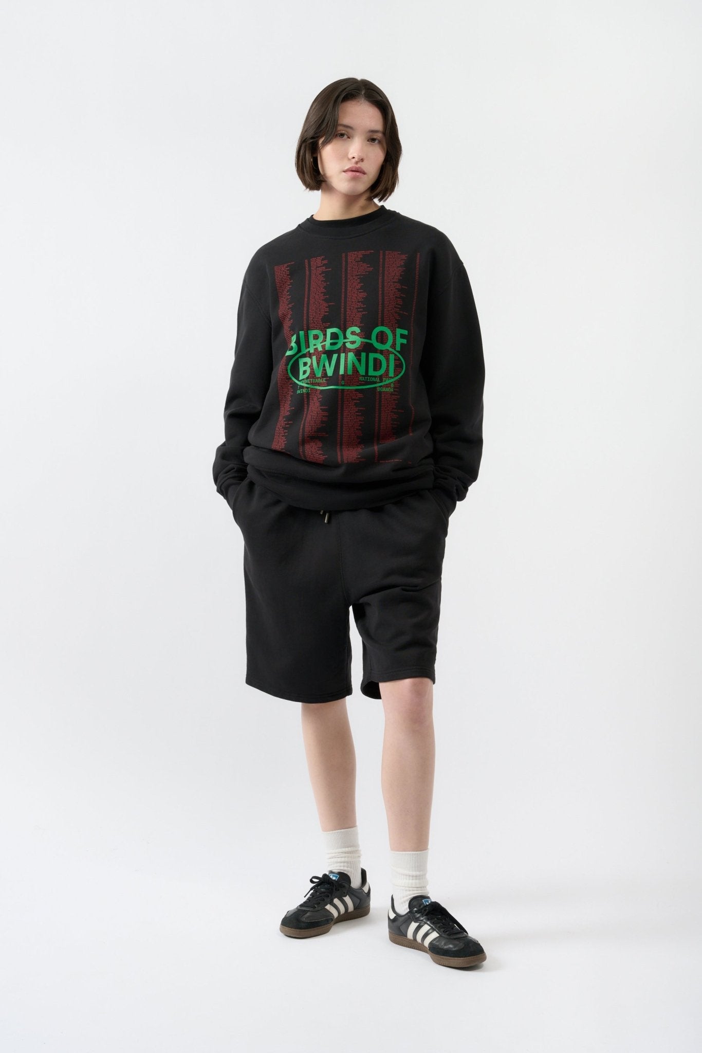Birds of Bwindi Crewneck - Black - THAT GORILLA BRAND
