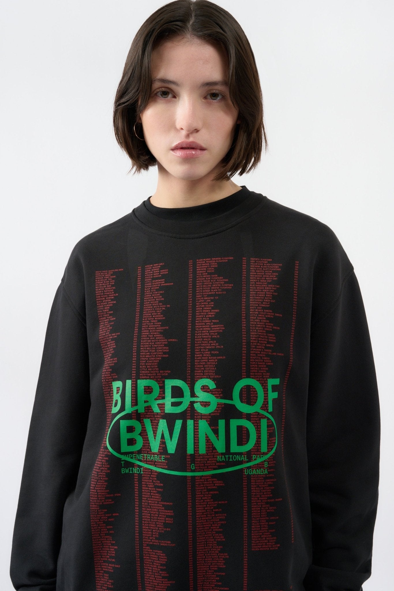 Birds of Bwindi Crewneck - Black - THAT GORILLA BRAND