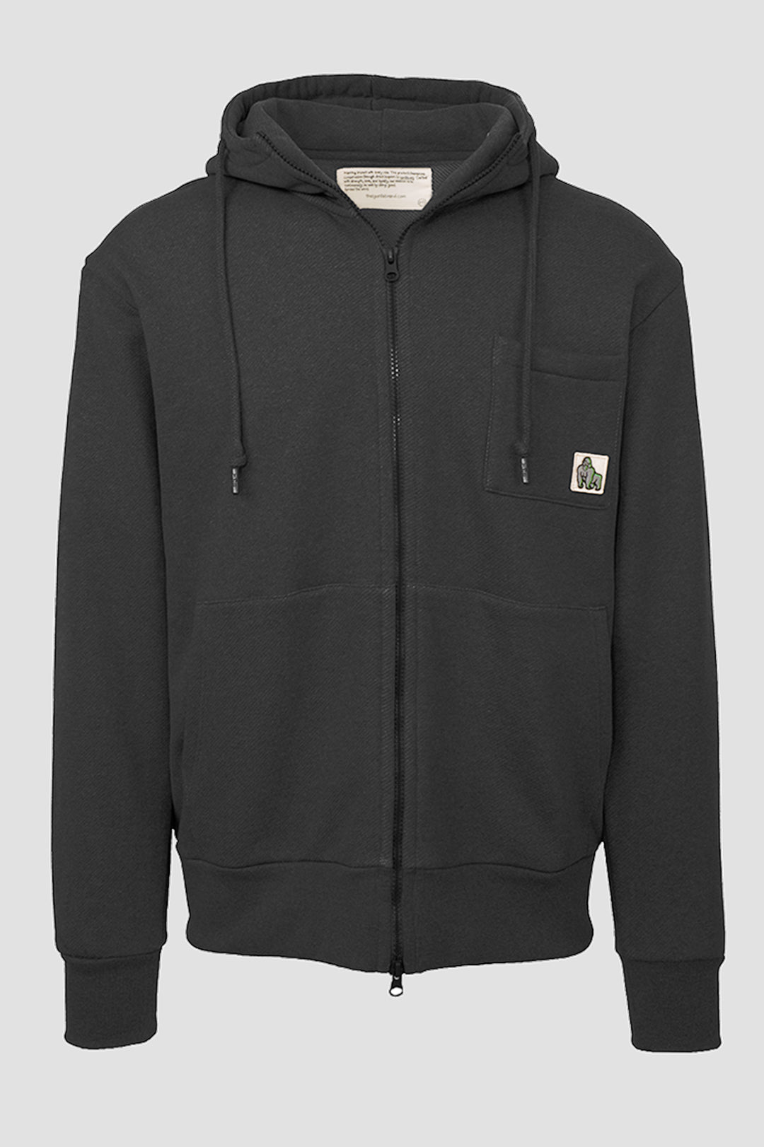 GORILLA ZIP HOODIE - BLACK - THAT GORILLA BRAND