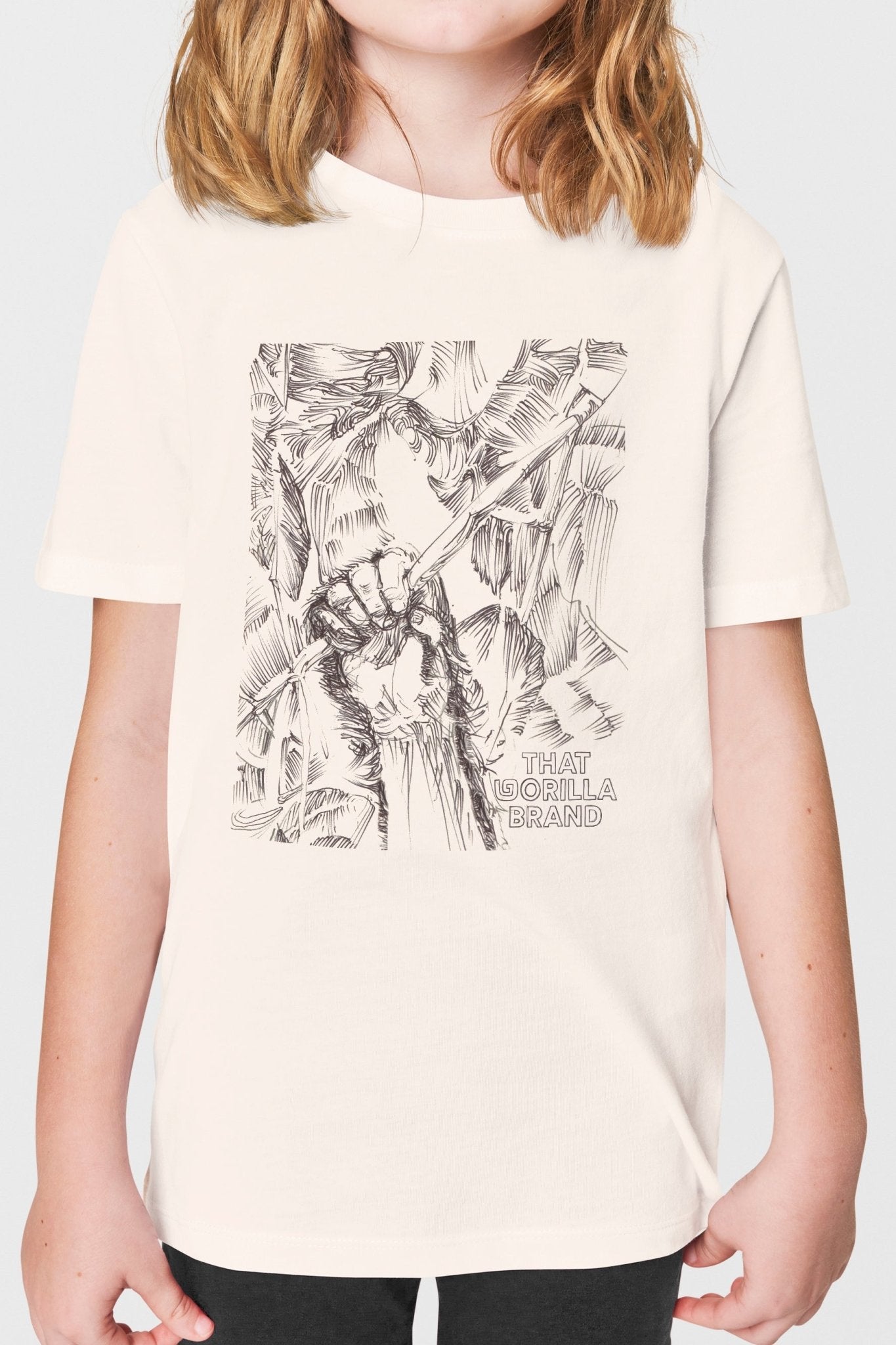 KIDS GORILLA HAND ETCHING T - DUST WHITE - THAT GORILLA BRAND