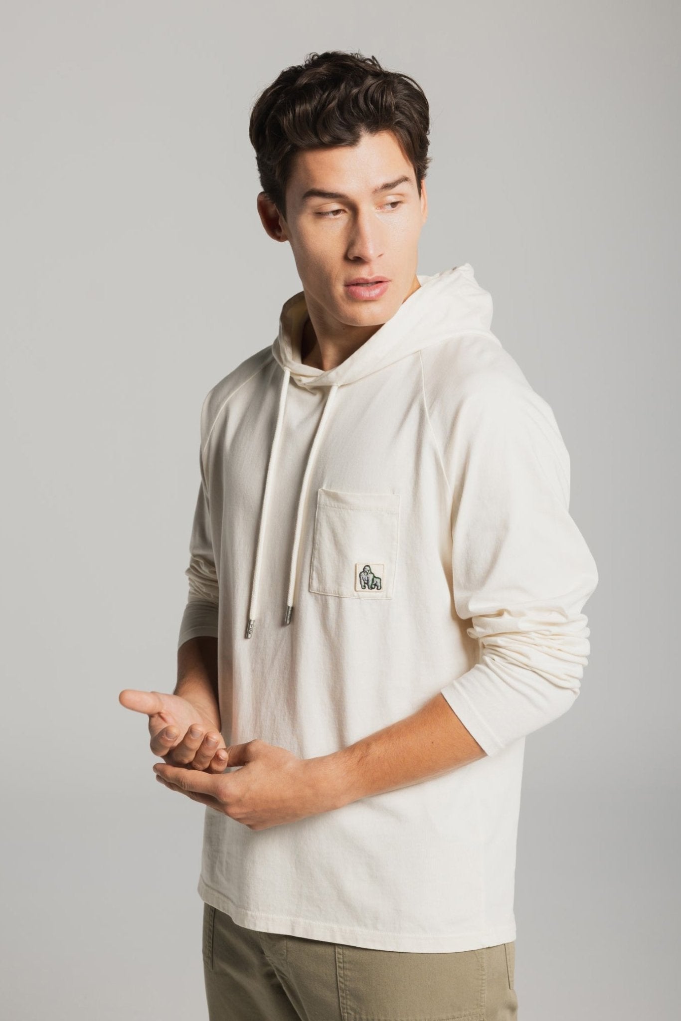 LIGHTWEIGHT SUMMER HOODIE - DUST WHITE - THAT GORILLA BRAND
