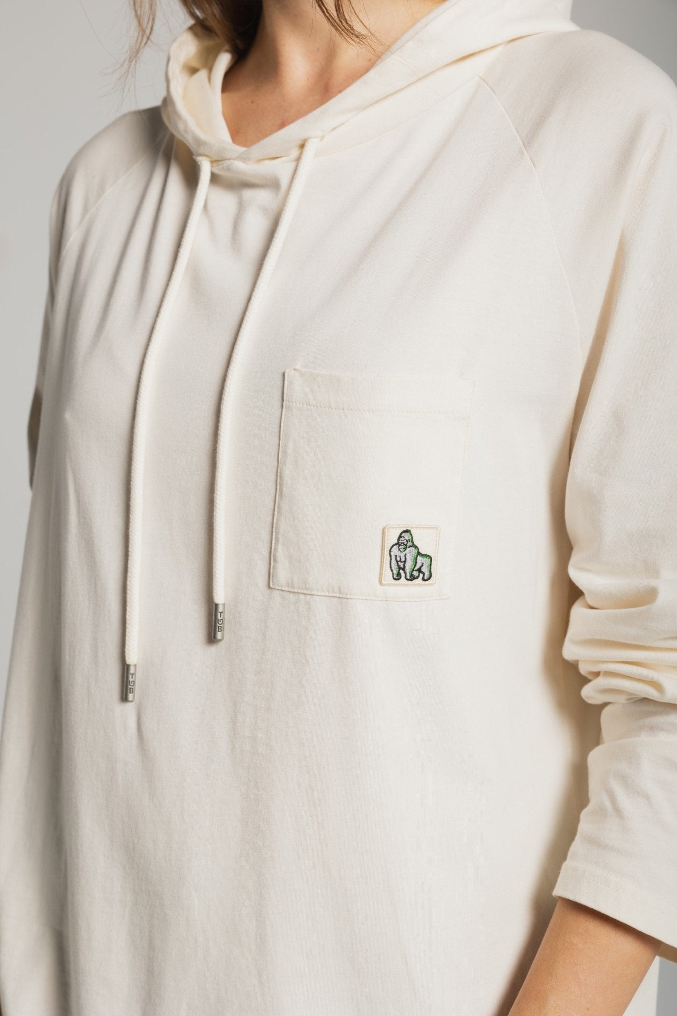 LIGHTWEIGHT SUMMER HOODIE - DUST WHITE - THAT GORILLA BRAND
