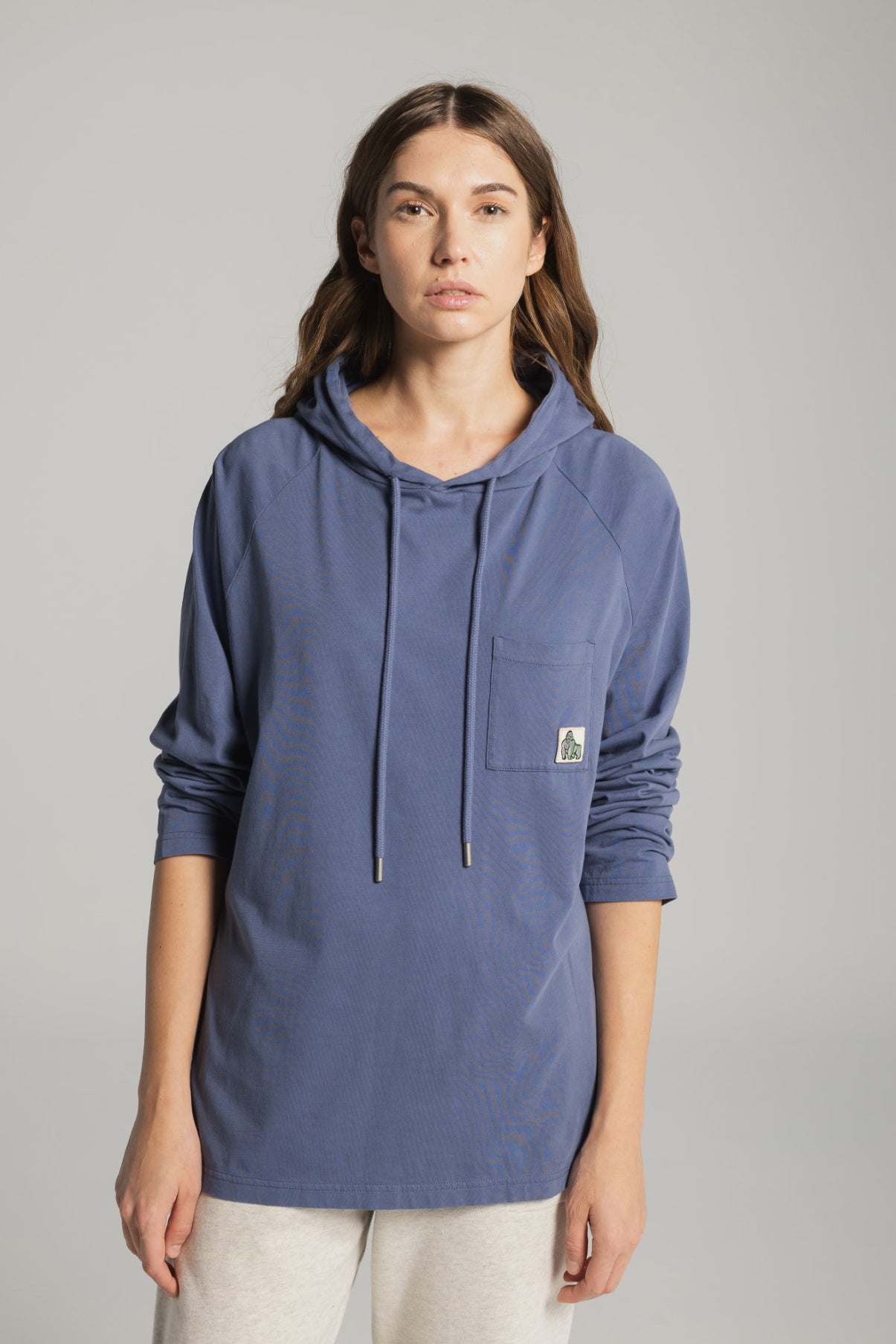 LIGHTWEIGHT SUMMER HOODIE - INDIGO - THAT GORILLA BRAND