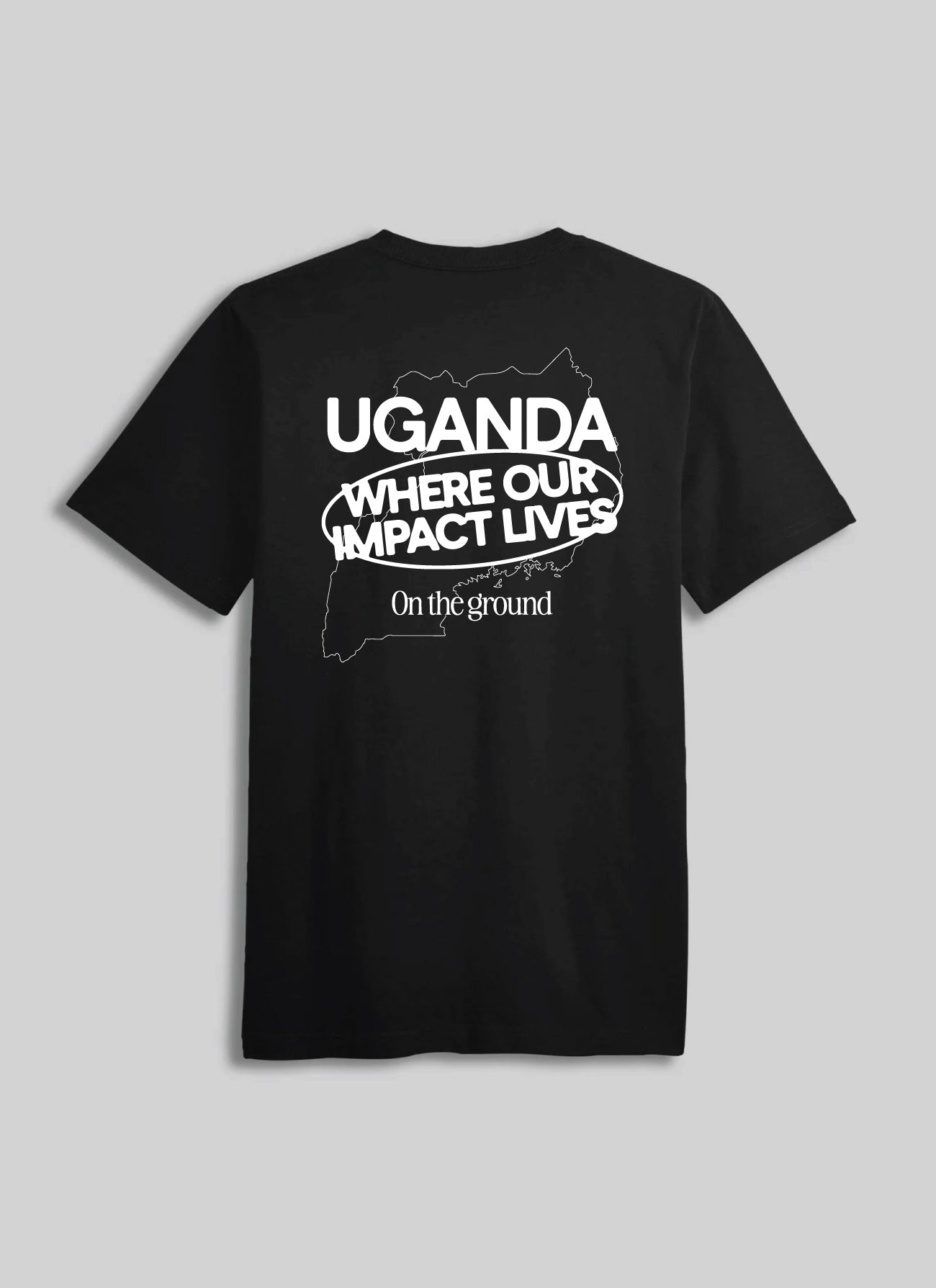 On the Ground: Uganda T-Shirt - Black - THAT GORILLA BRAND