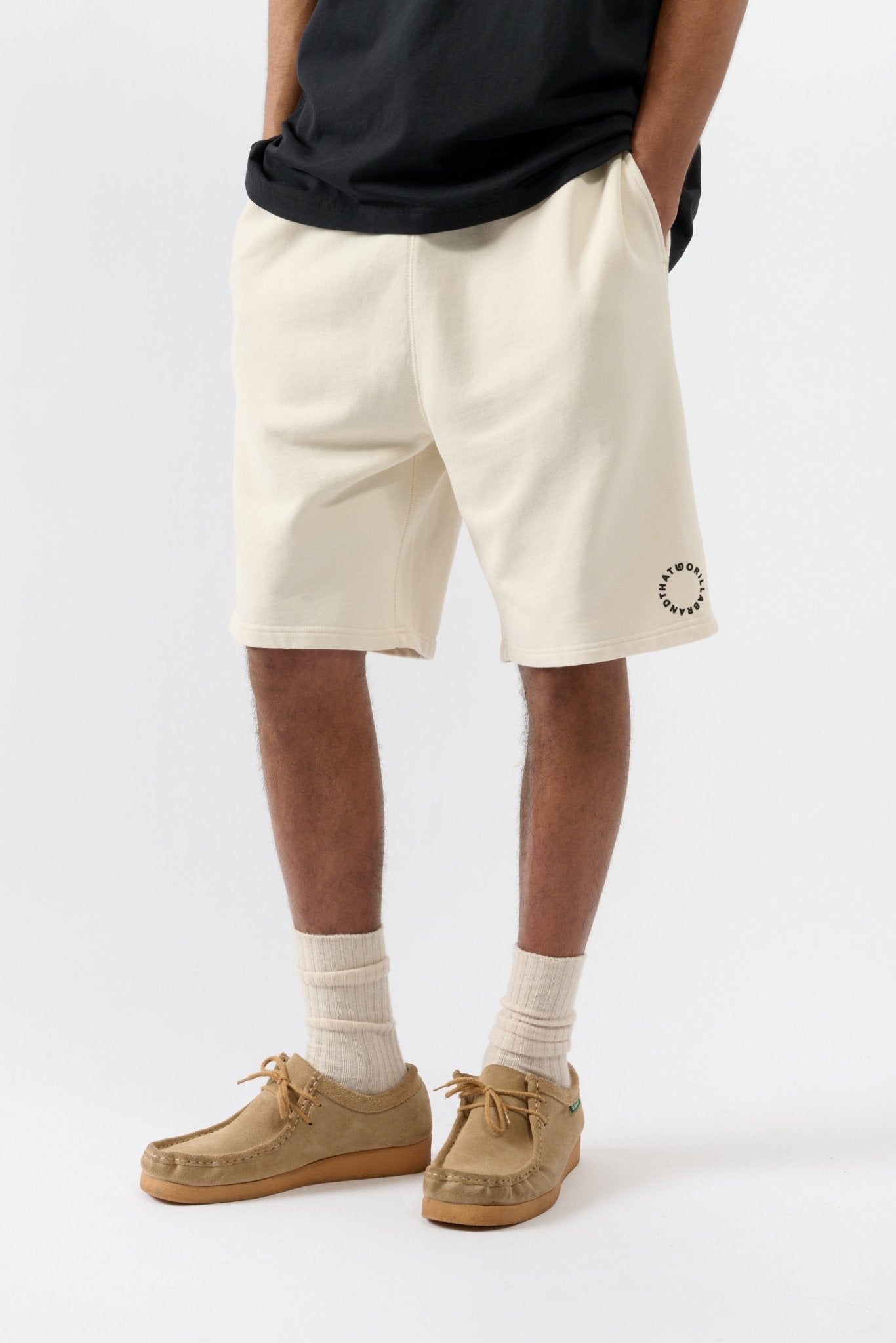 TGB Logo Shorts - White/Black - THAT GORILLA BRAND