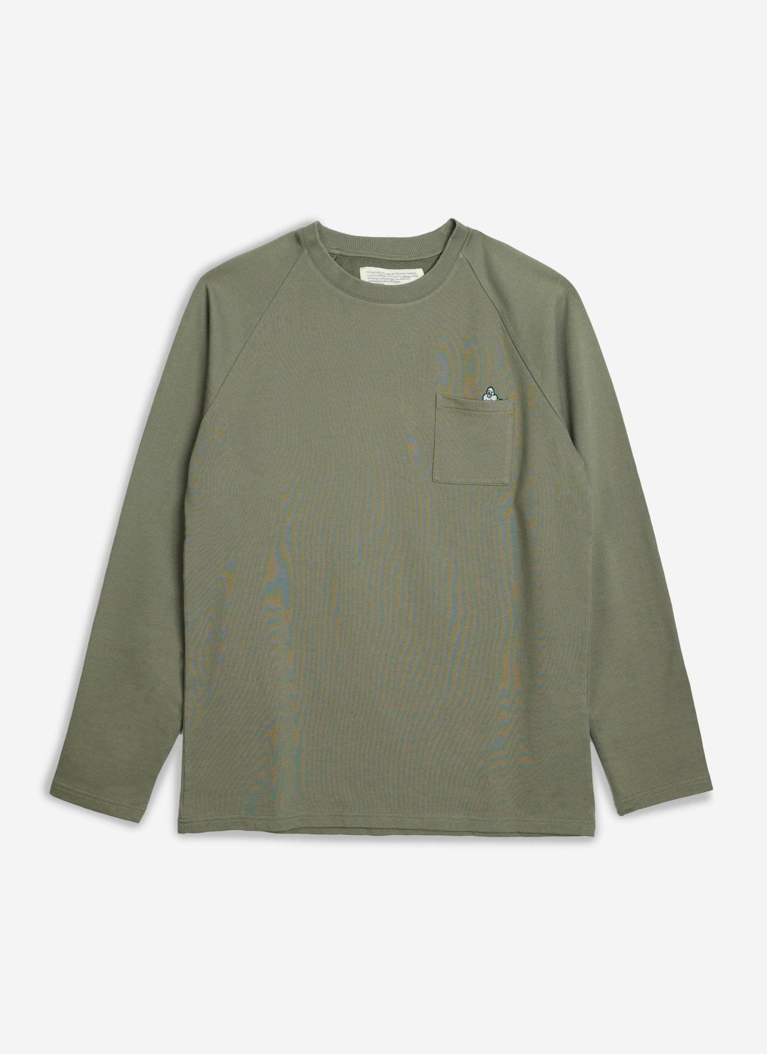 TGB x JAMES GOLDCROWN RAGLAN LONG SLEEVE POCKET T - SHIRT - ROCK - THAT GORILLA BRAND