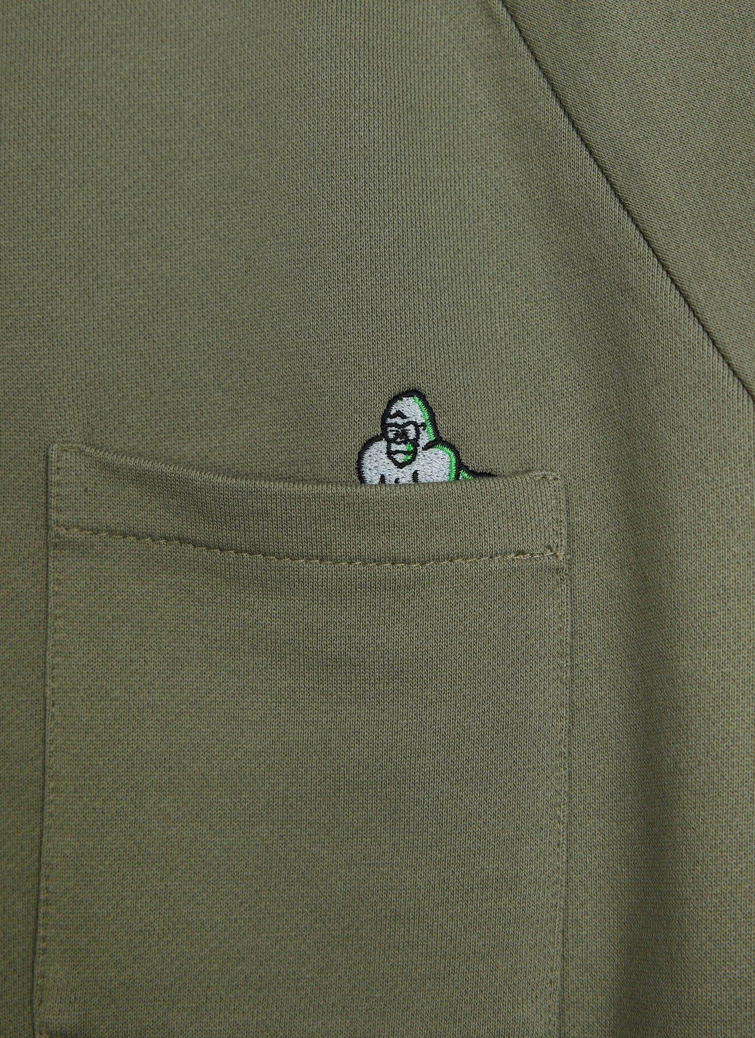 TGB x JAMES GOLDCROWN RAGLAN LONG SLEEVE POCKET T - SHIRT - ROCK - THAT GORILLA BRAND