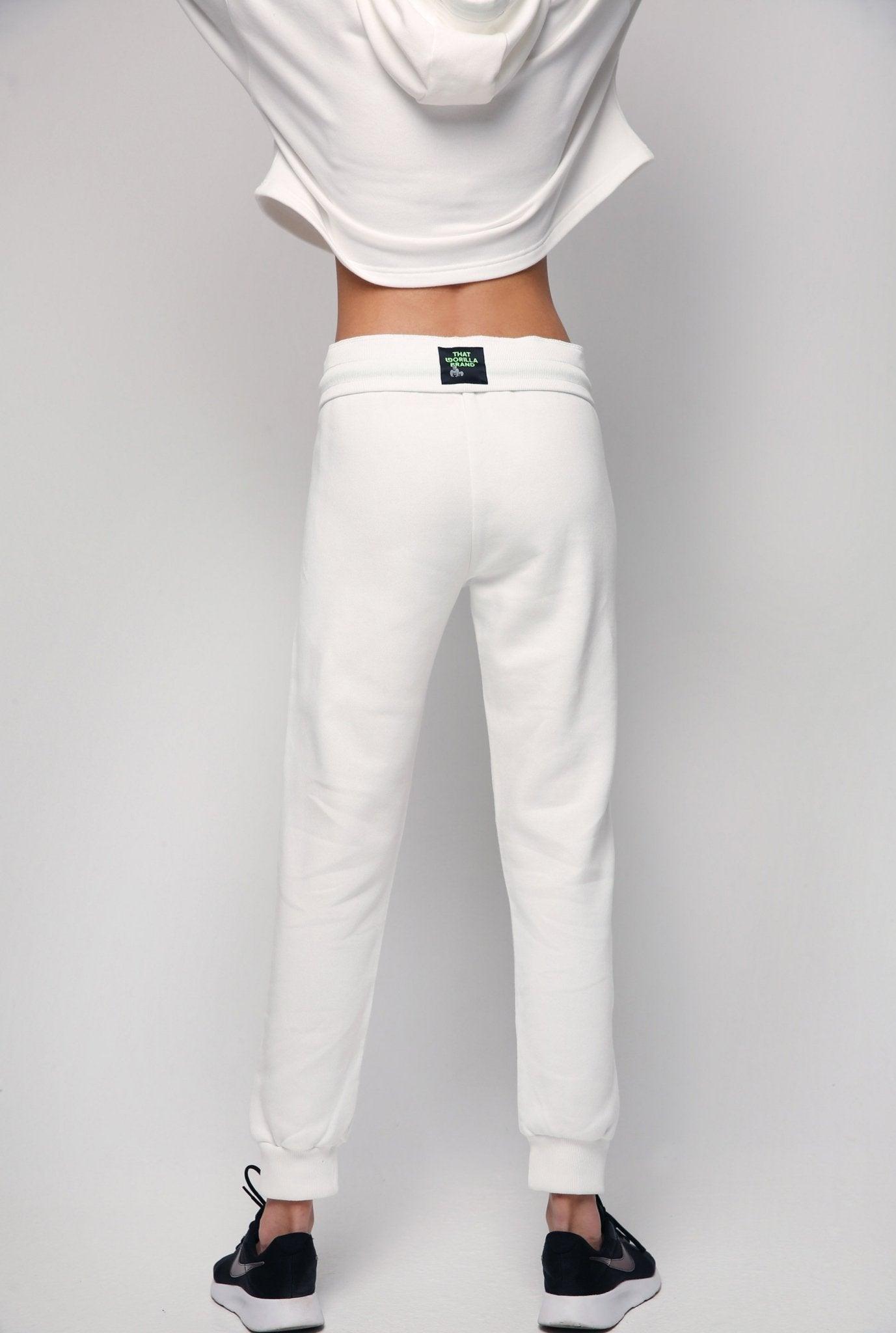 BWINDI 'G' JOGGERS - WHITE - THAT GORILLA BRAND
