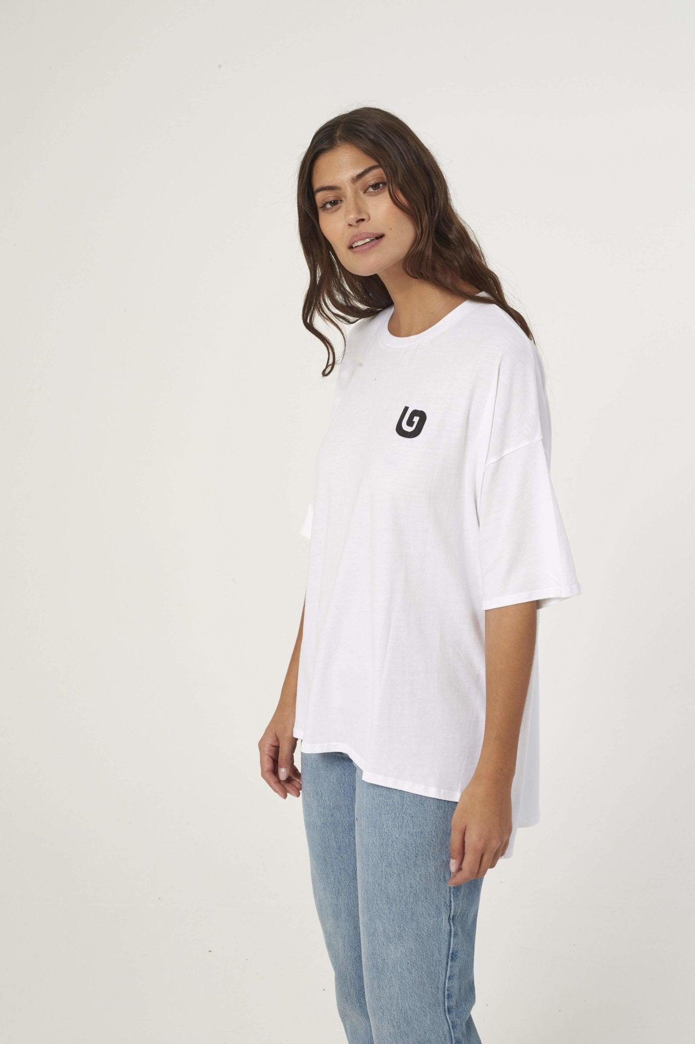 BWINDI 'G' OVERSIZED T - WHITE - THAT GORILLA BRAND